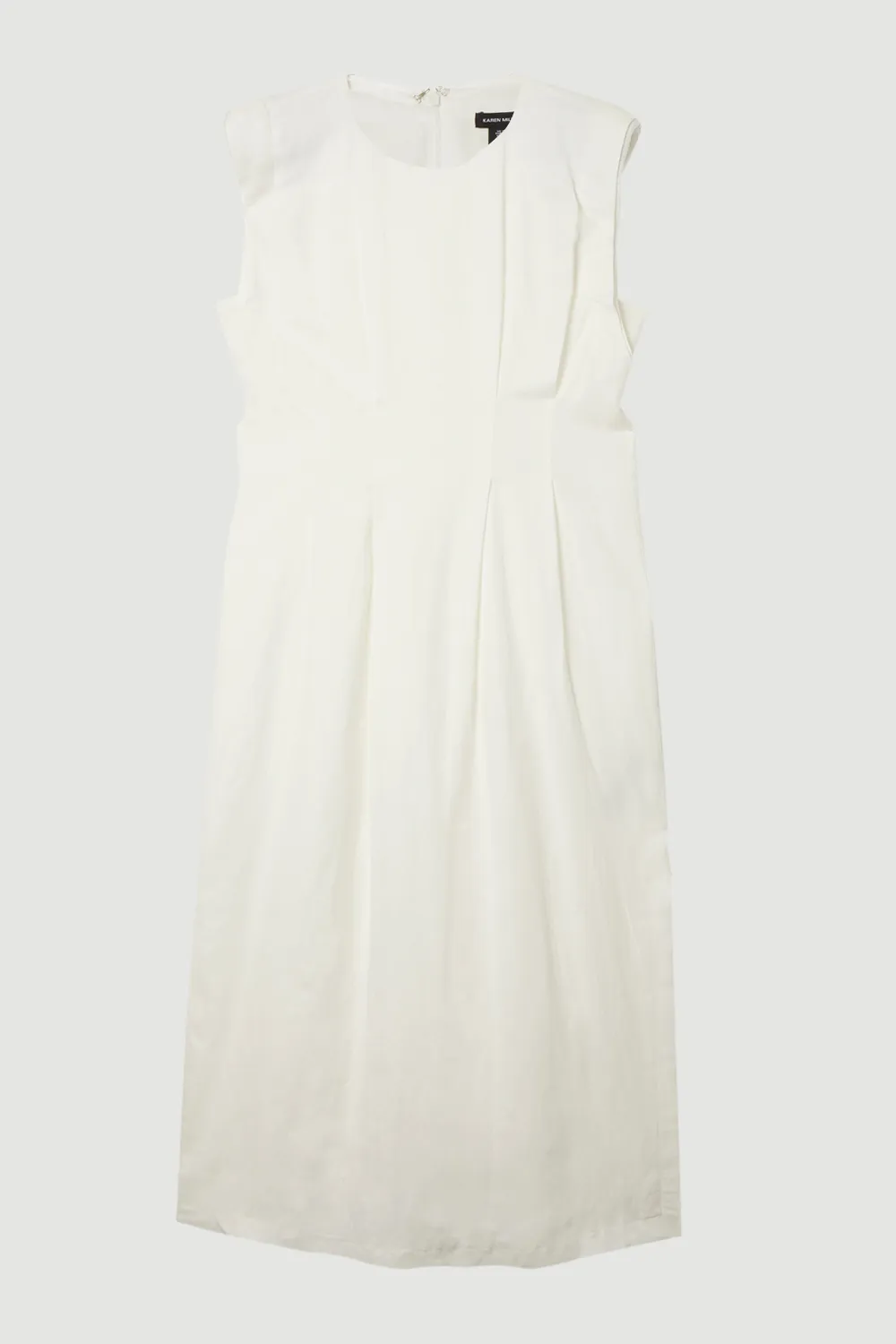 Plus Size Viscose Linen Woven Pintuck Midi Dress BKK23592 4 Plus Size Viscose Linen Woven Pintuck Midi Dress BKK23592