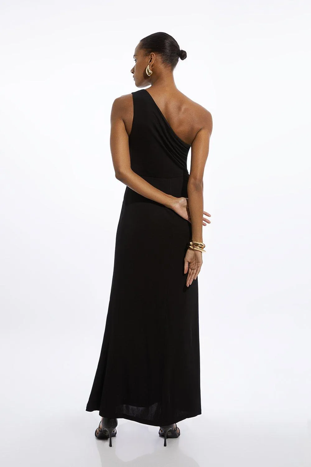 Premium Viscose Jersey Bandeau Split Maxi Dress BKK19201