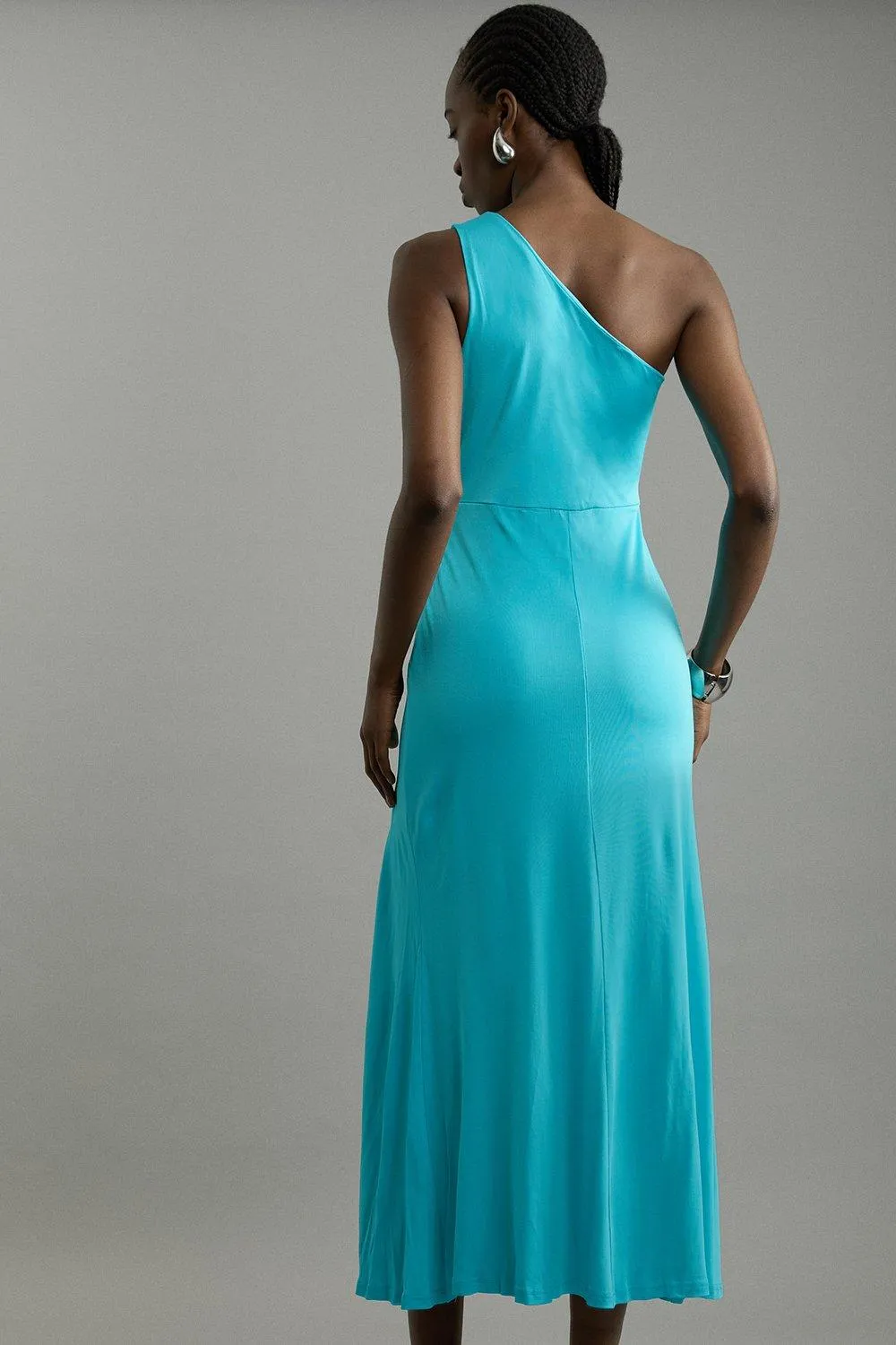 Petite Premium Viscose Jersey Bandeau Split Maxi Dress BKK19206