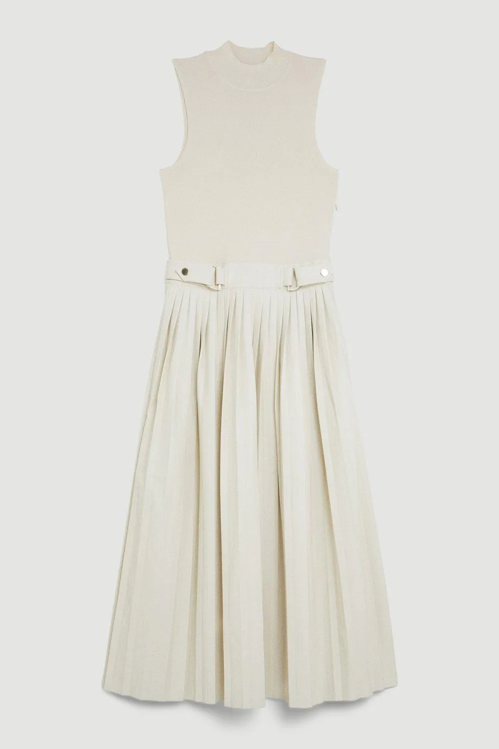 Tall Knitted Midi Dress With Pu Detailing BKK10837 4 Tall Knitted Midi Dress With Pu Detailing BKK10837