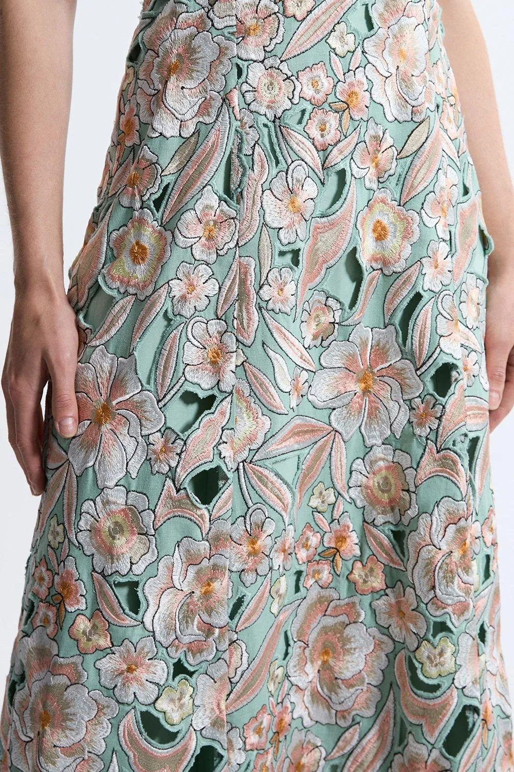 Petite Premium Embroidered Halter Maxi Dress BKK19212