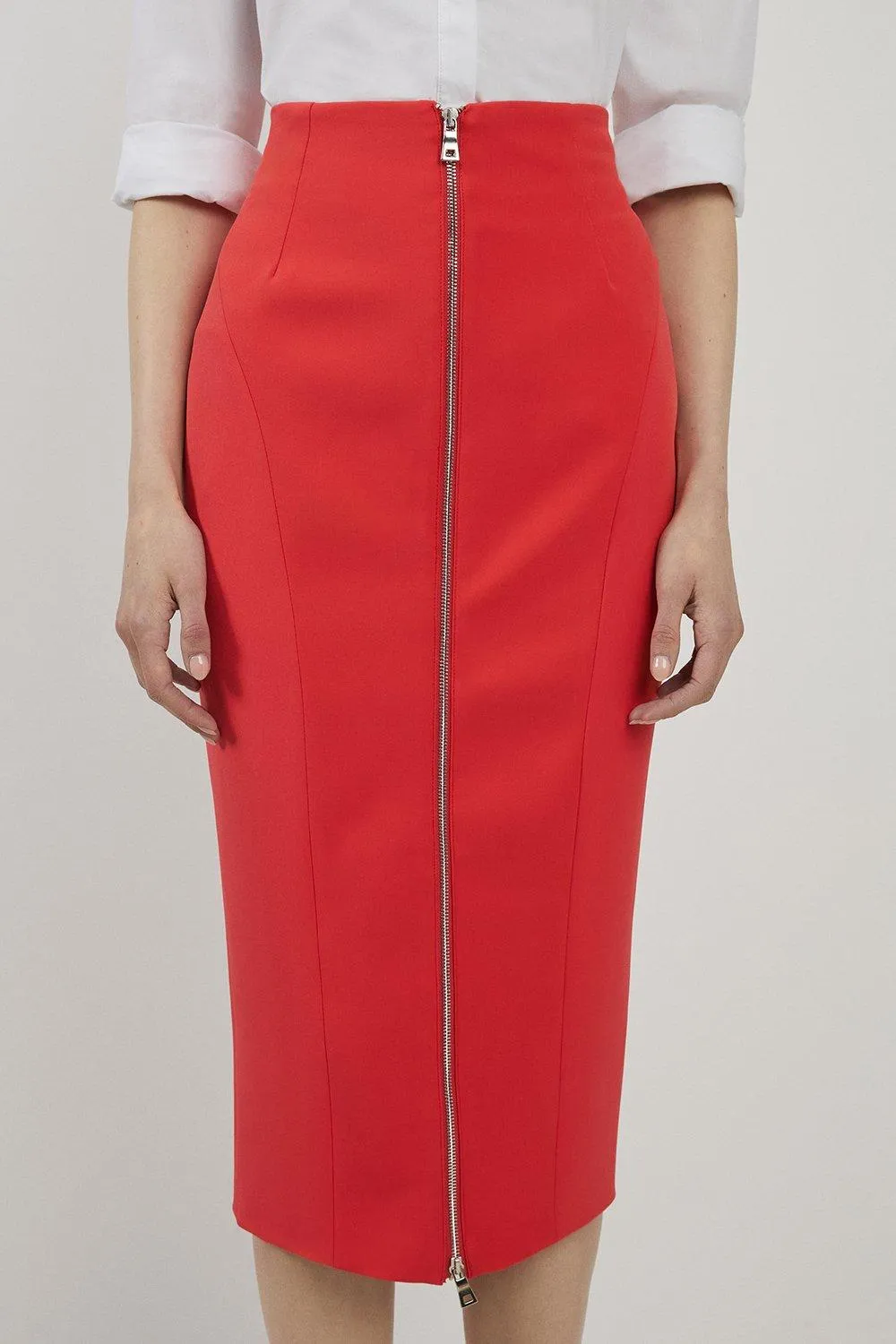 Stretch Crepe Panelled Tailored Maxi Skirt BKK19296