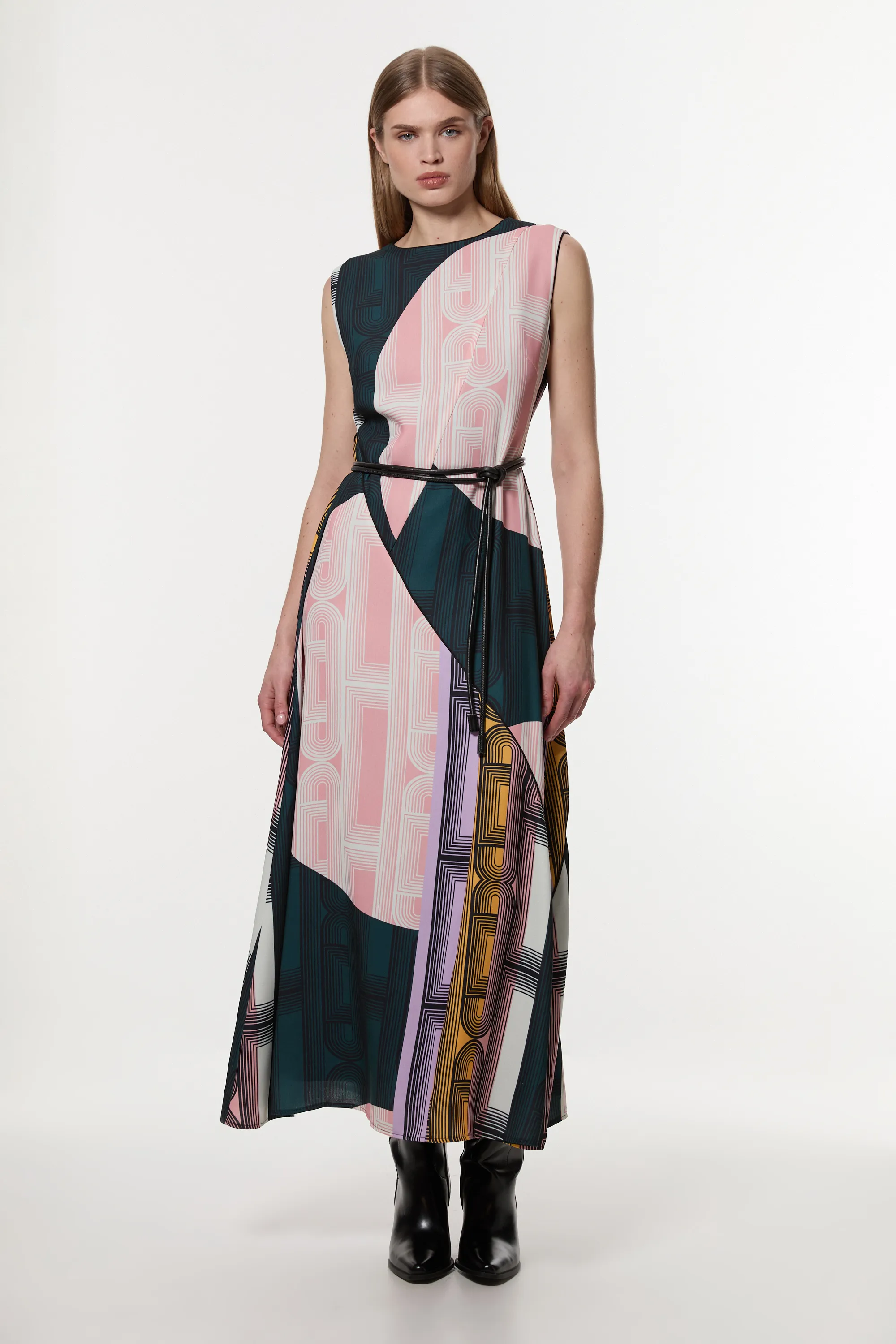 Amelia Graham Petite Soft Tailored Printed Full Midaxi Dress BKK23811 3 Amelia Graham Petite Soft Tailored Printed Full Midaxi Dress BKK23811