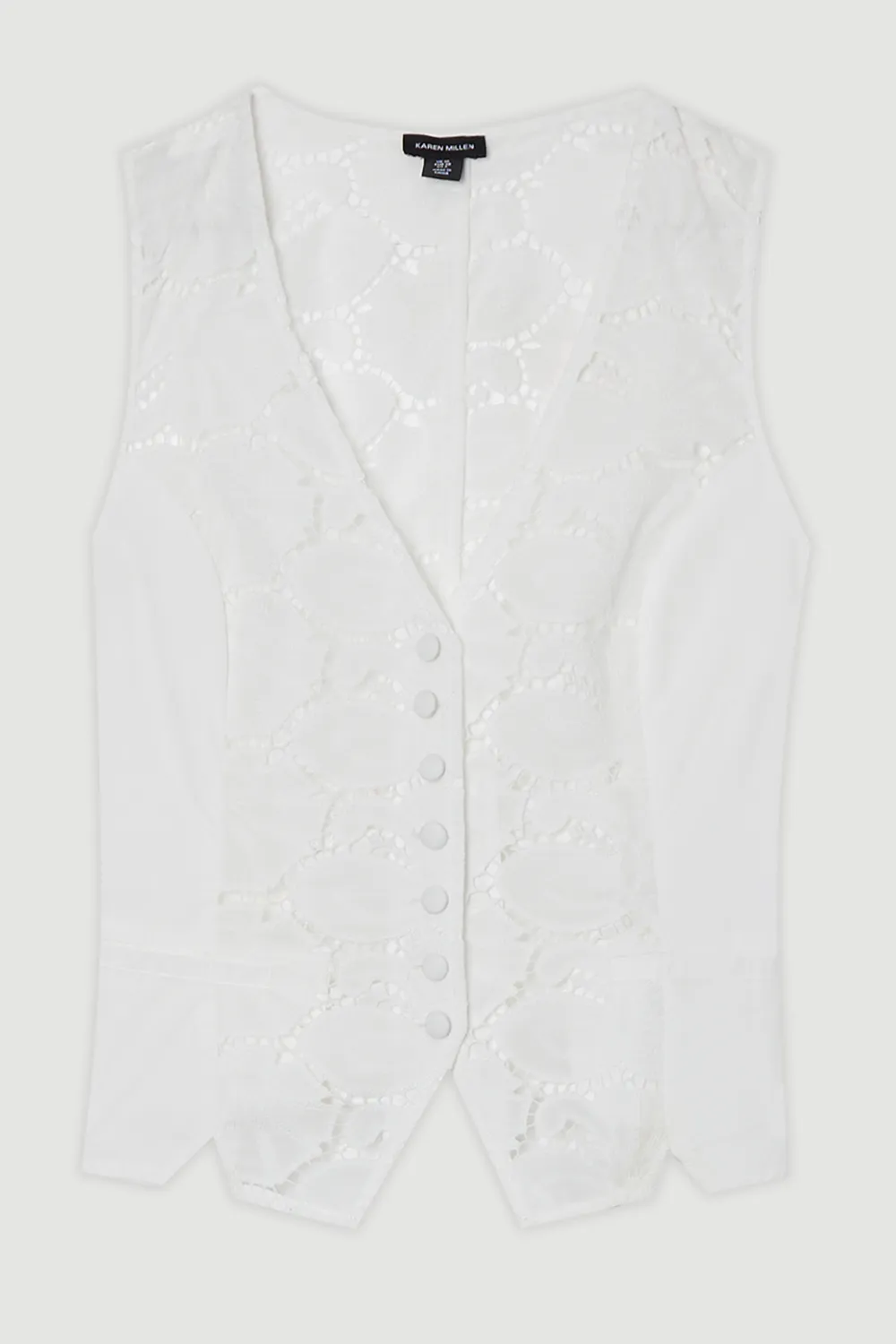 Cotton Cutwork Woven Vest BKK23851