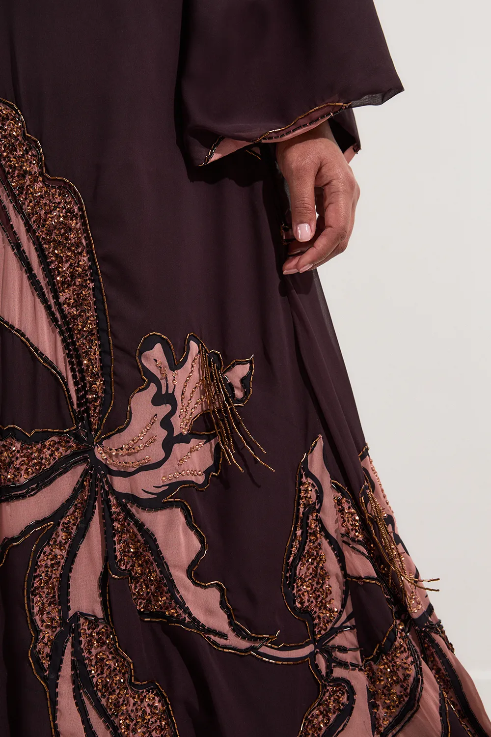 Plus Size Drama Kimono Sleeve Printed And Beaded Woven Maxi Dress BKK23893 3 Plus Size Drama Kimono Sleeve Printed And Beaded Woven Maxi Dress BKK23893