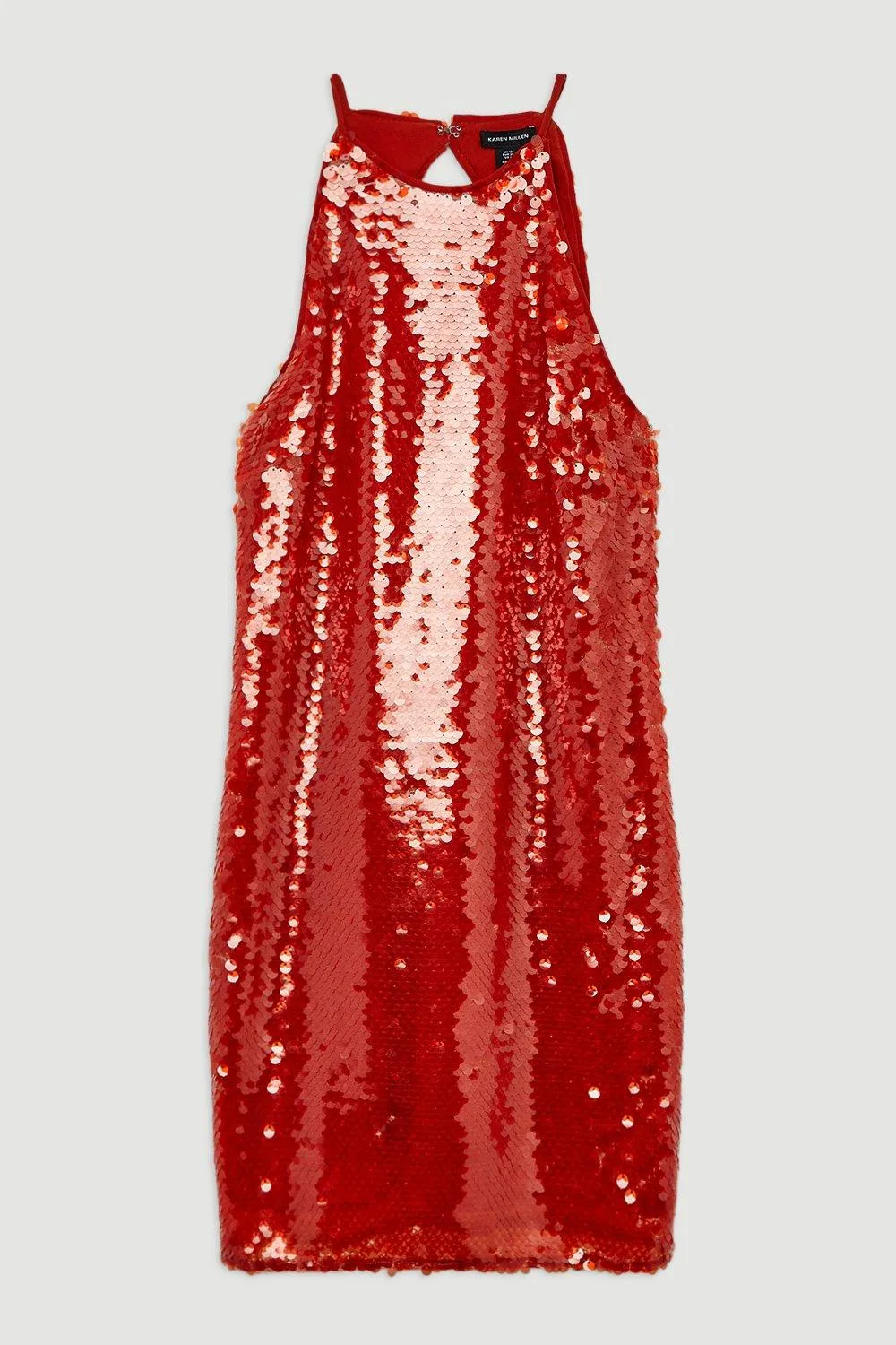 Layered Sequin Open Back Woven Mini Dress BKK19431
