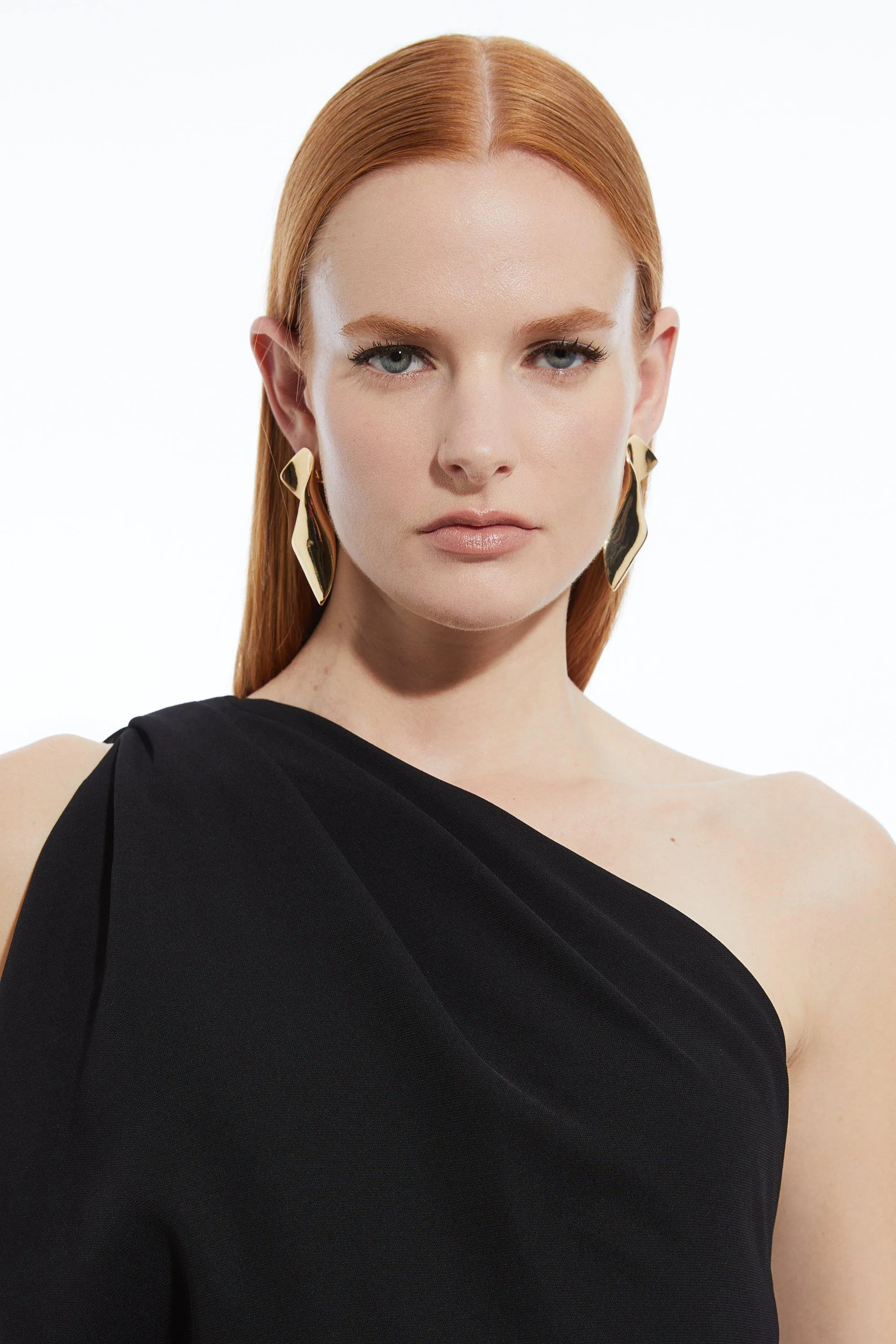 Petite Tailored Asymmetric Cold Shoulder Maxi Dress BKK19571