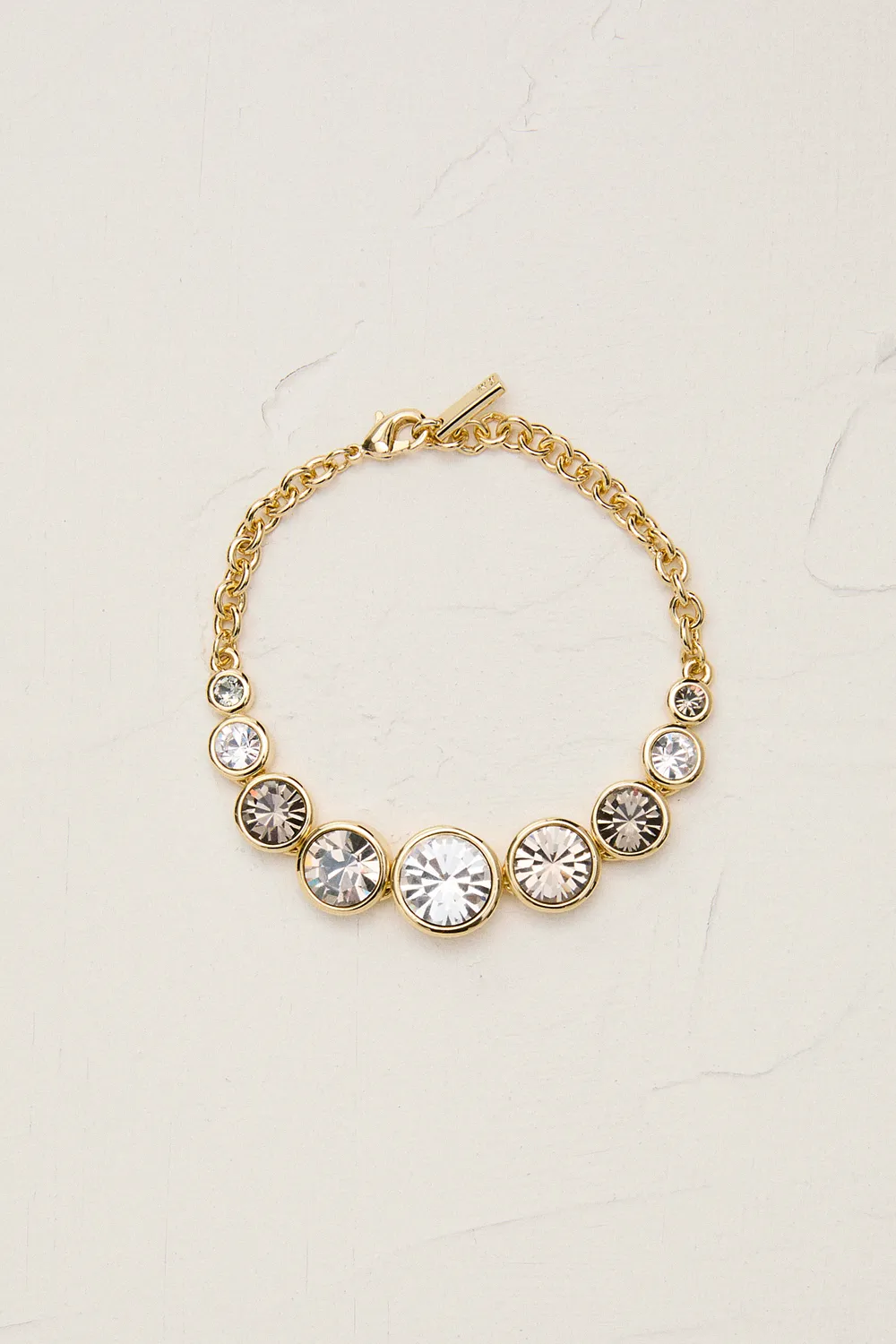 14kt Gold Plated Crystal Teardrop Bracelet BKK24059