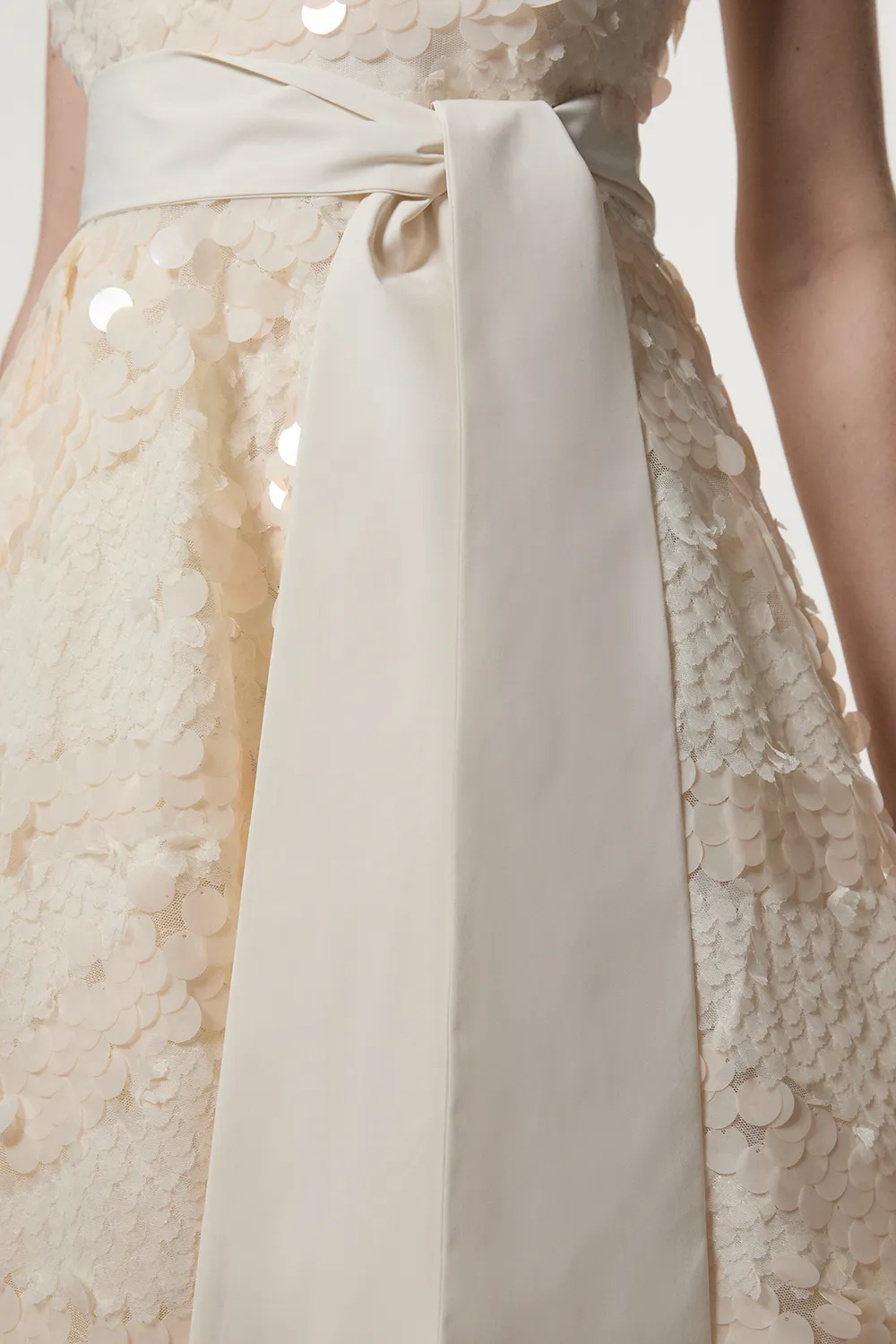 Textured Sequin Floral Belted Woven Tie Maxi Prom Dress BKK24077 5 Textured Sequin Floral Belted Woven Tie Maxi Prom Dress BKK24077