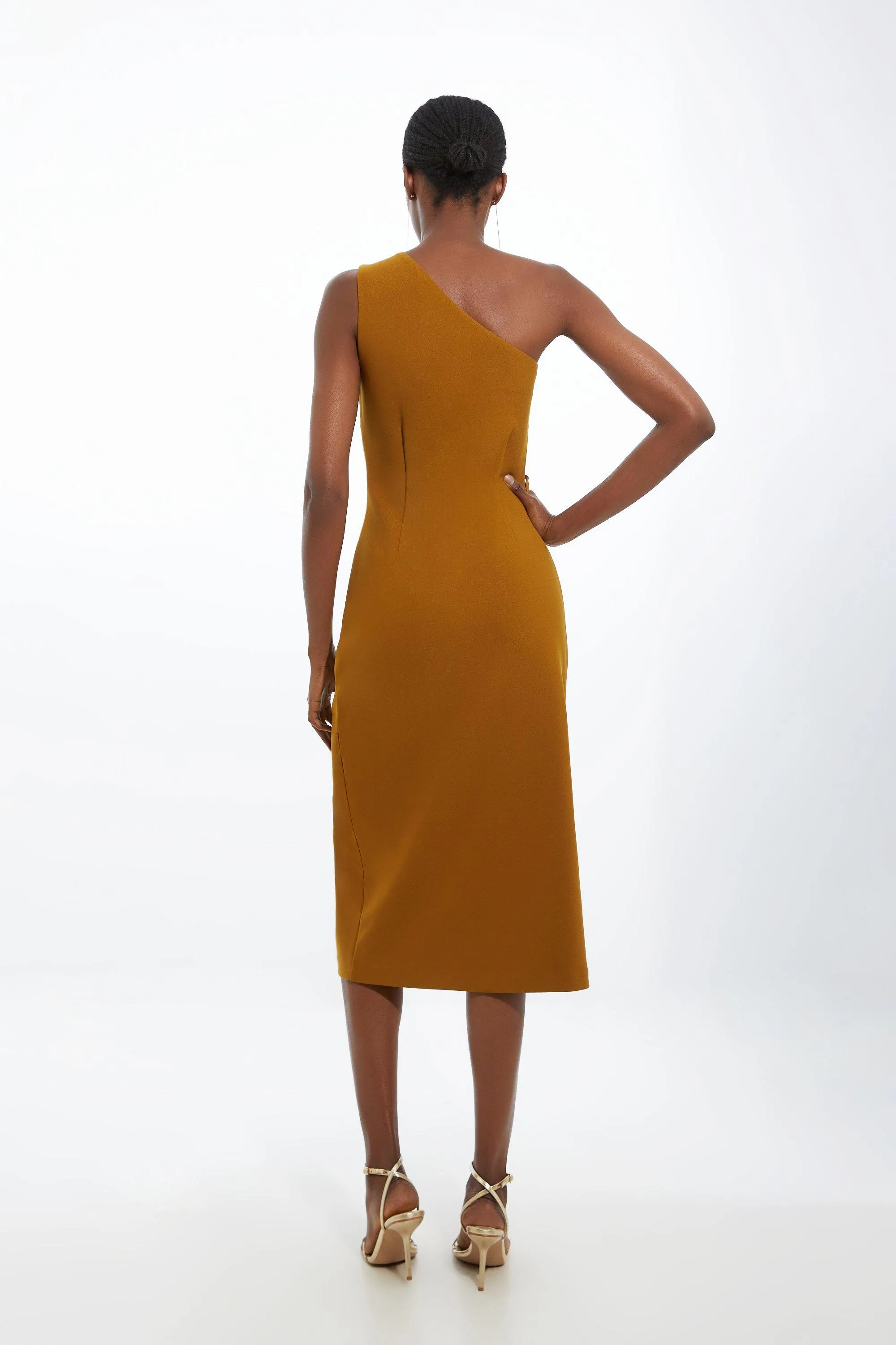 Petite Figure Form Laced Detail Woven One Shoulder Midi Dress BKK19656 5 Petite Figure Form Laced Detail Woven One Shoulder Midi Dress BKK19656