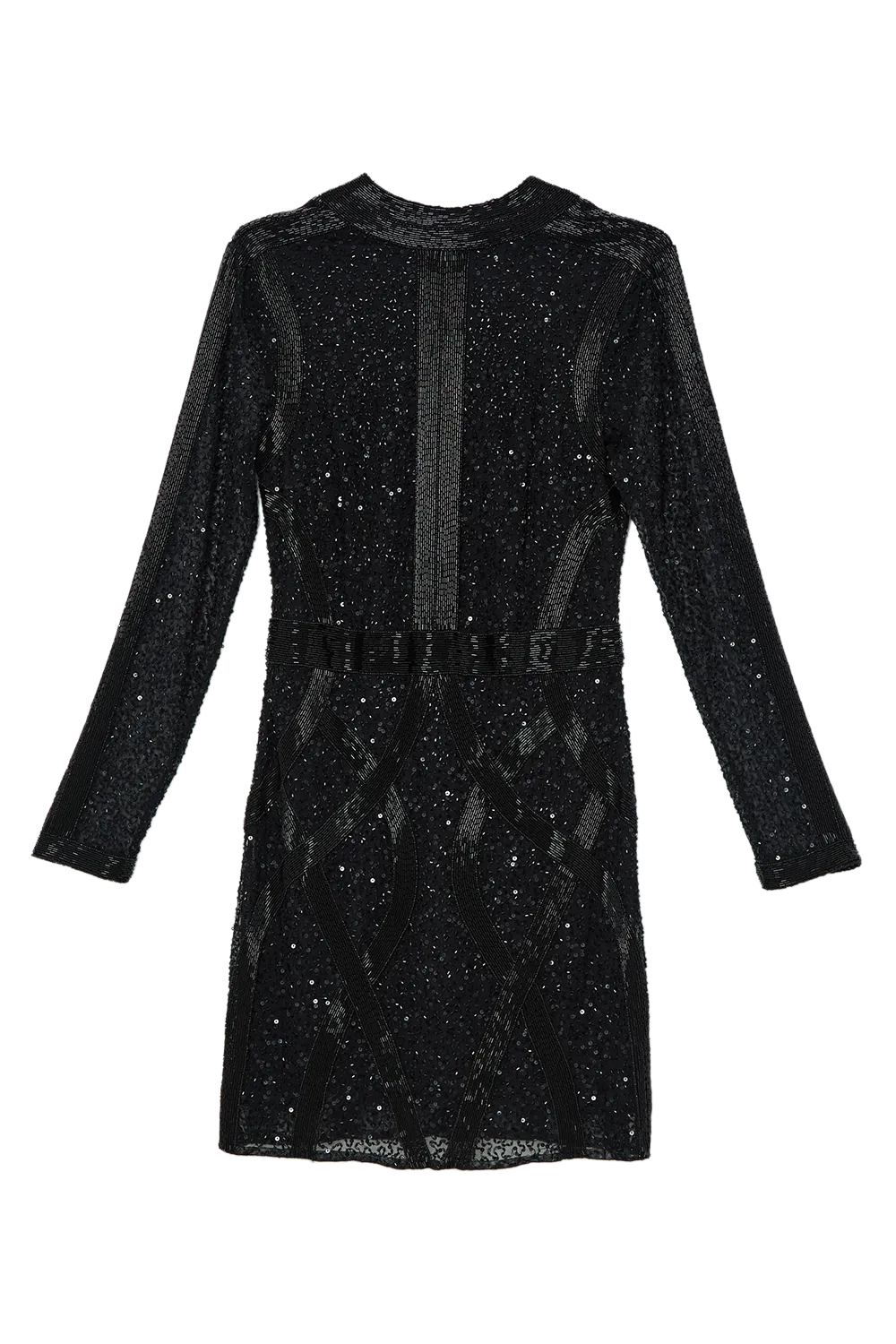 Embellished Beaded High Neck Woven Mini Dress BKK19732