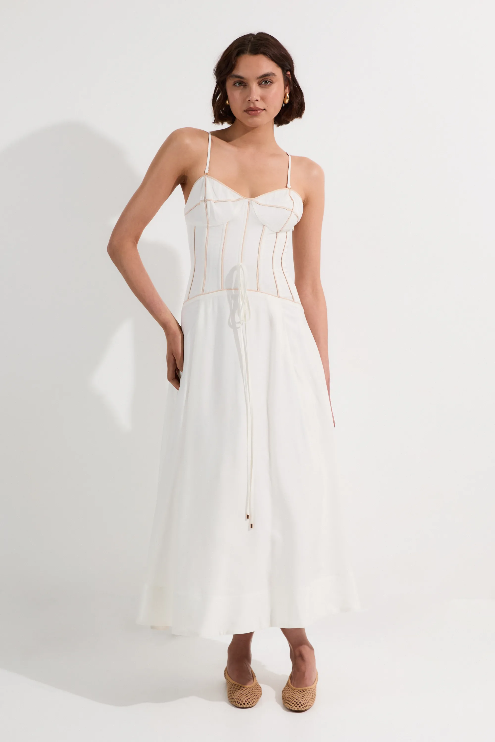 Petite Viscose Linen Corset Prom Dress BKK24332