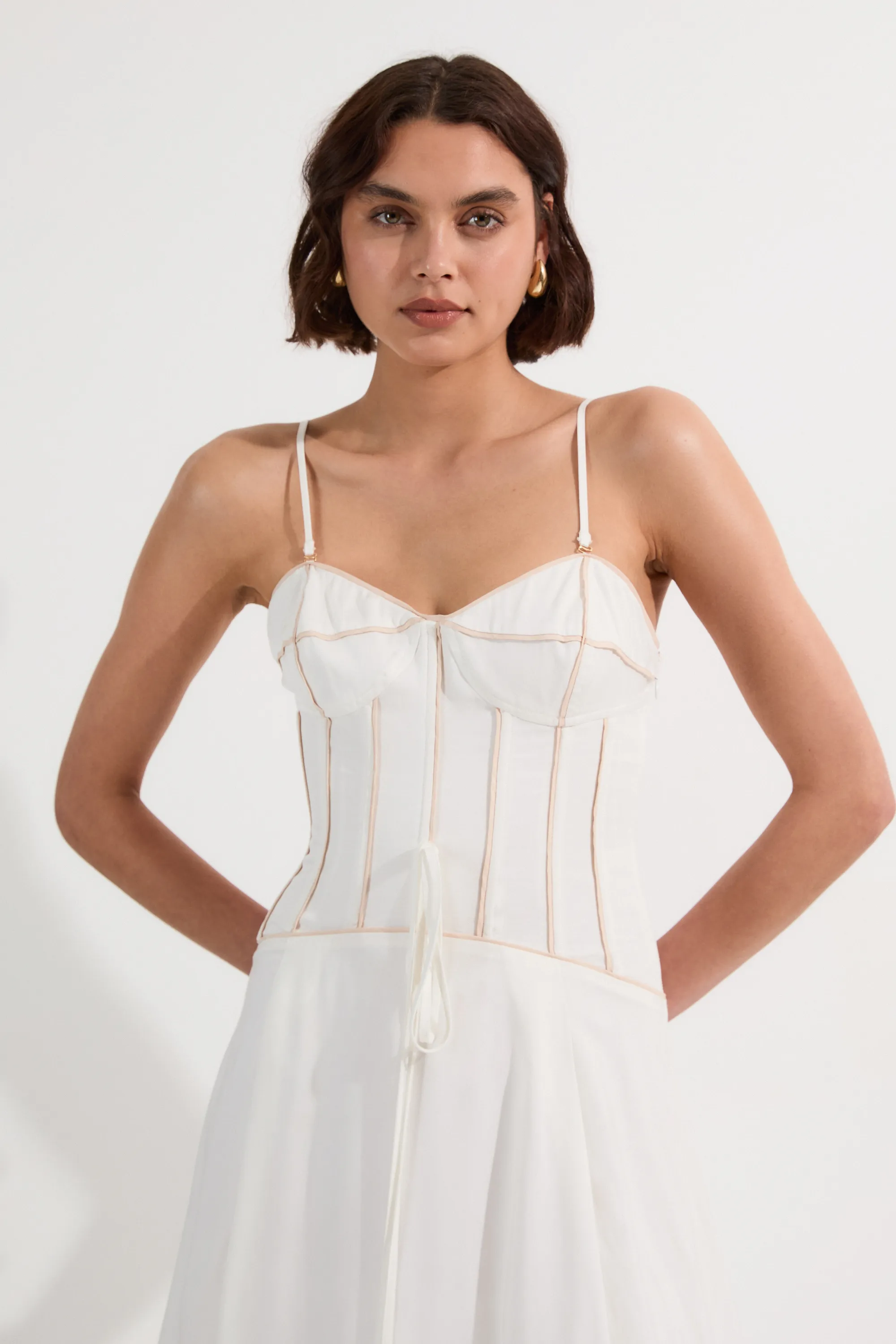 Petite Viscose Linen Corset Prom Dress BKK24332 4 Petite Viscose Linen Corset Prom Dress BKK24332