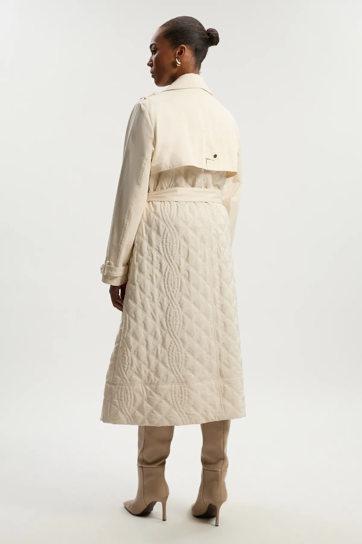 Plus Size Quilted Trench Coat BKK24344 6 Plus Size Quilted Trench Coat BKK24344