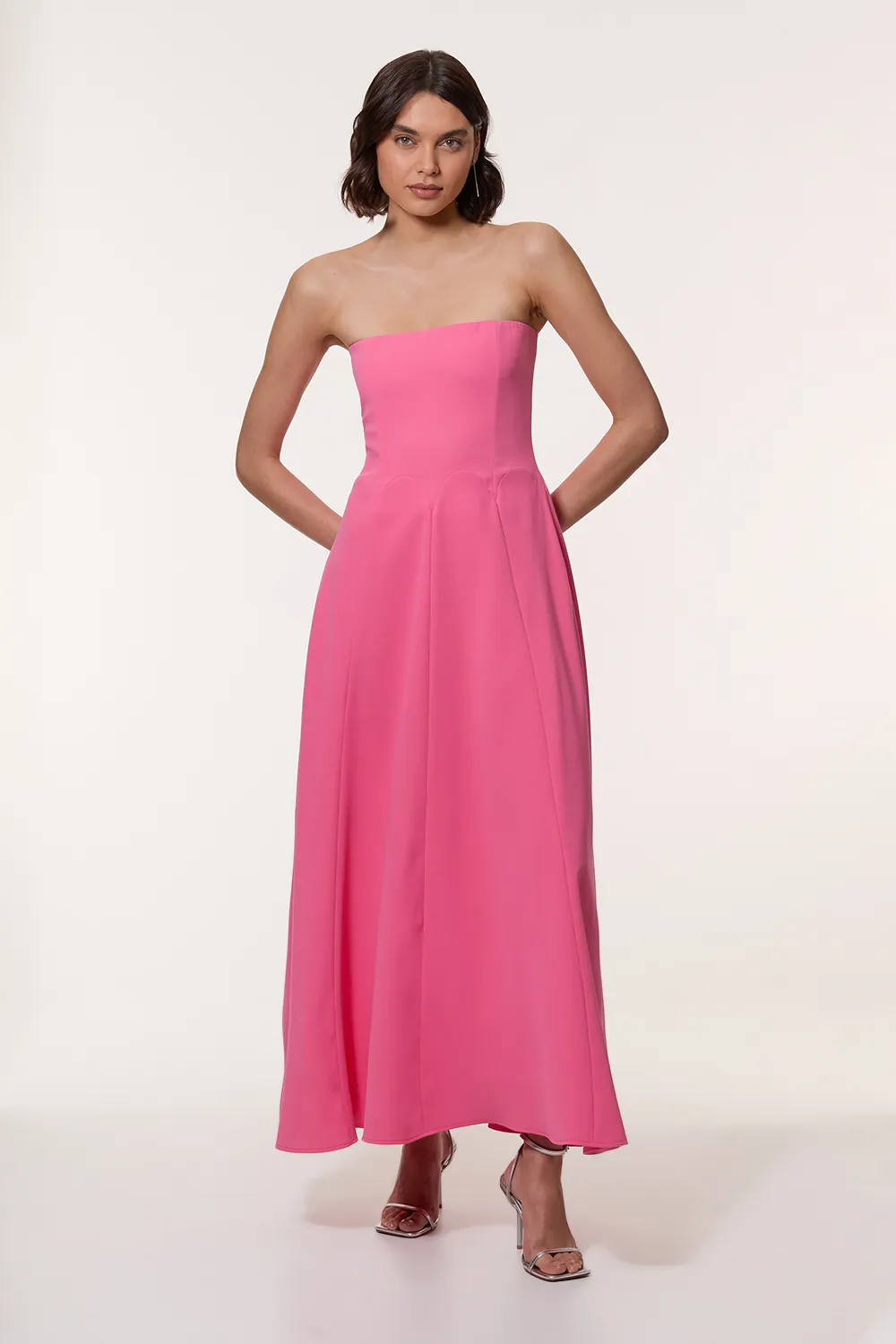 Soft Tailored Bandeau Midi Dress BKK24350