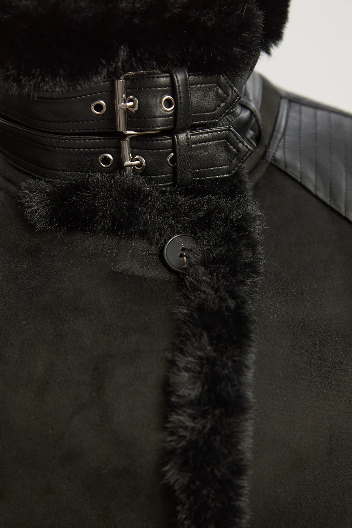 Plus Size Faux Shearling Crop Biker Coat BKK24379 5 Plus Size Faux Shearling Crop Biker Coat BKK24379