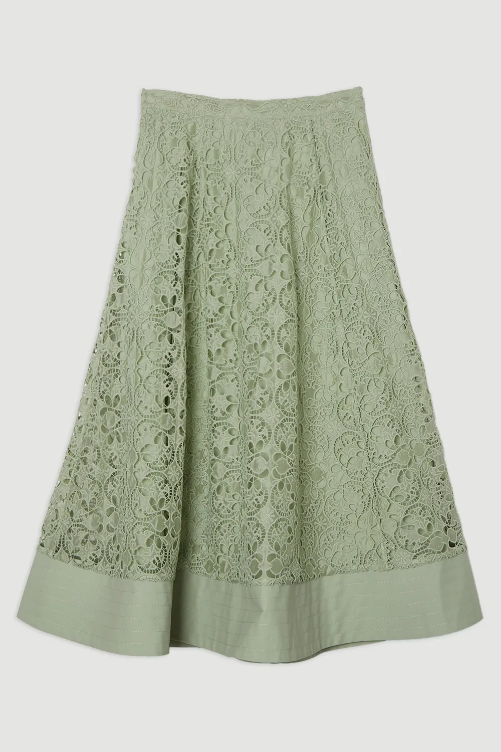 Cutwork Embroidery Woven Midi Prom Skirt BKK24388 4 Cutwork Embroidery Woven Midi Prom Skirt BKK24388