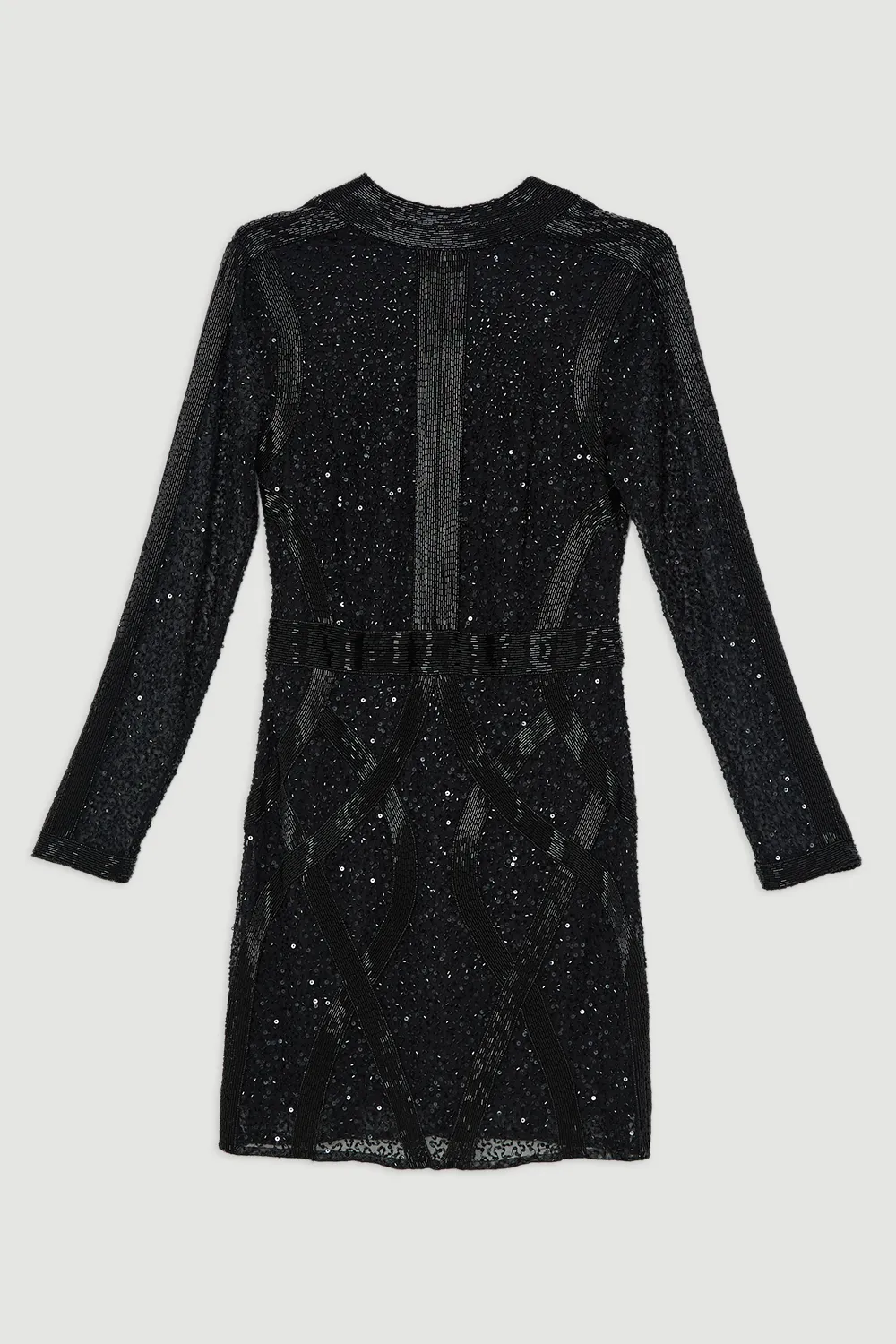 Petite Embellished Beaded High Neck Woven Mini Dress BKK19731