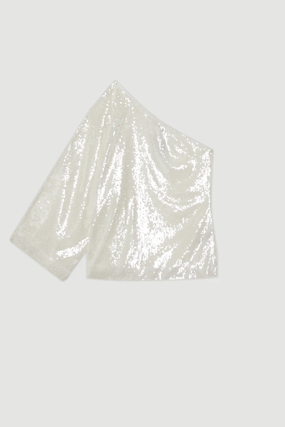 Liquid Shine One Shoulder Woven Sequin Blouse BKK24412 4 Liquid Shine One Shoulder Woven Sequin Blouse BKK24412