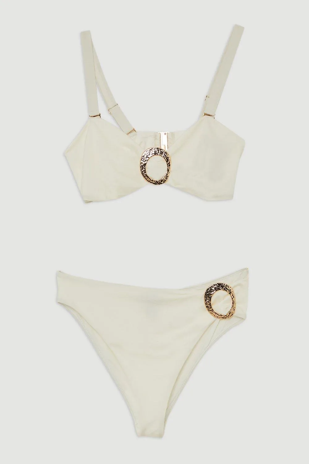 Plus Size Slinky Trim Detail Bikini Bottoms BKK19899