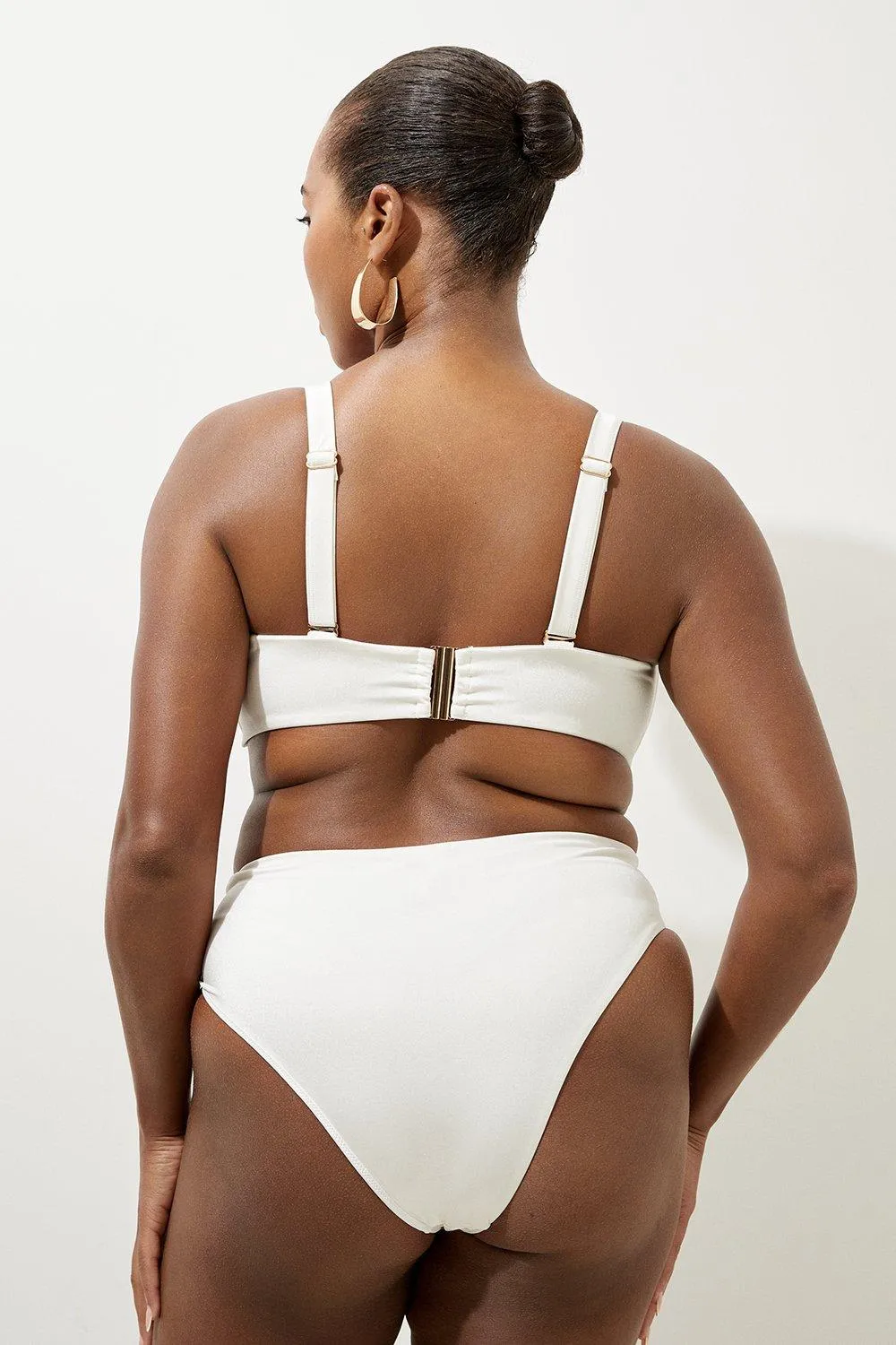 Plus Size Slinky Trim Detail Bikini Bottoms BKK19899