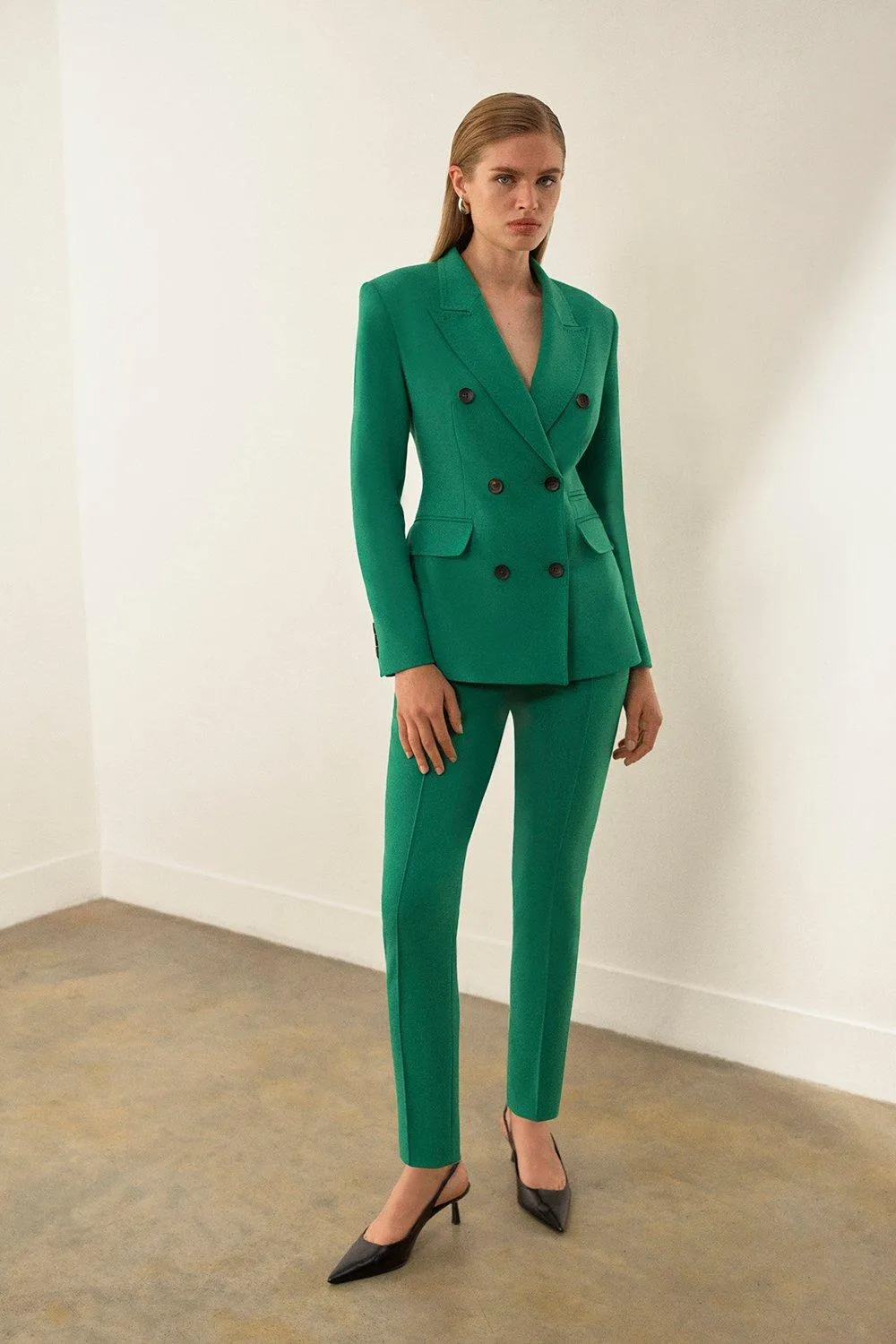 Compact Stretch Slim Leg Tailored Trousers BKK19802