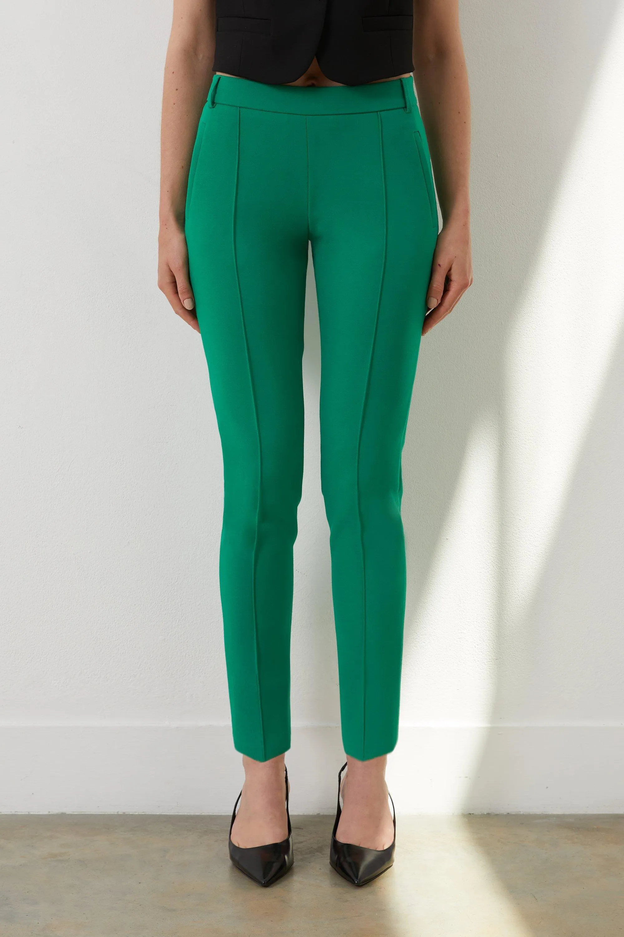 Compact Stretch Slim Leg Tailored Trousers BKK19802