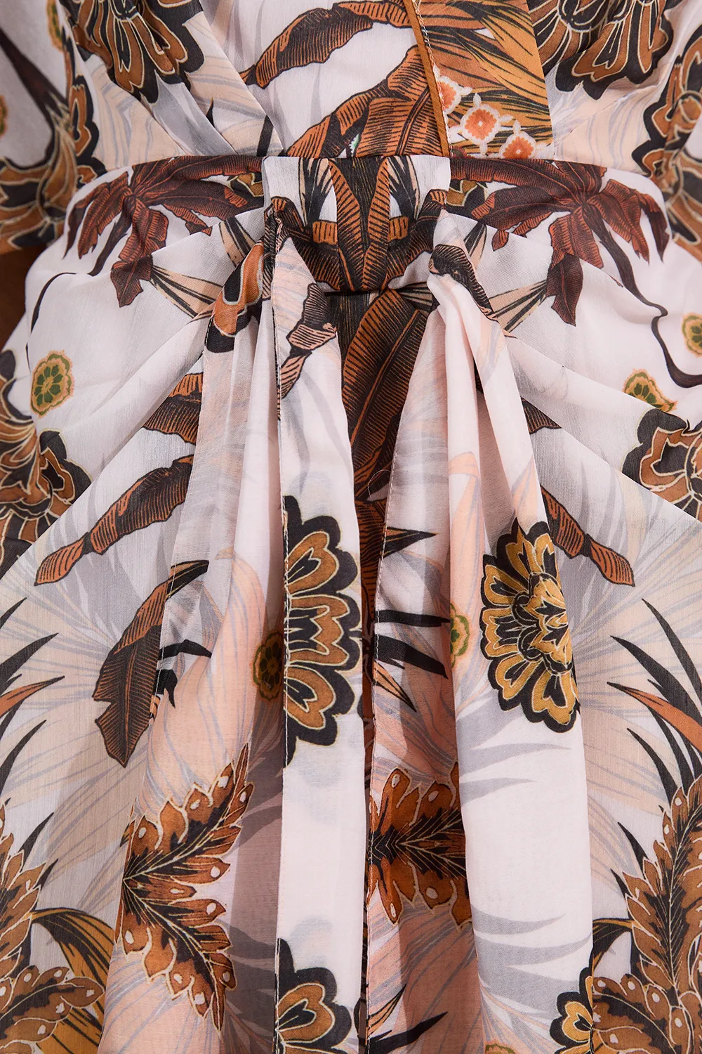 Abstract Print Cotton Kimono Sleeve Woven Mini Dress BKK24472