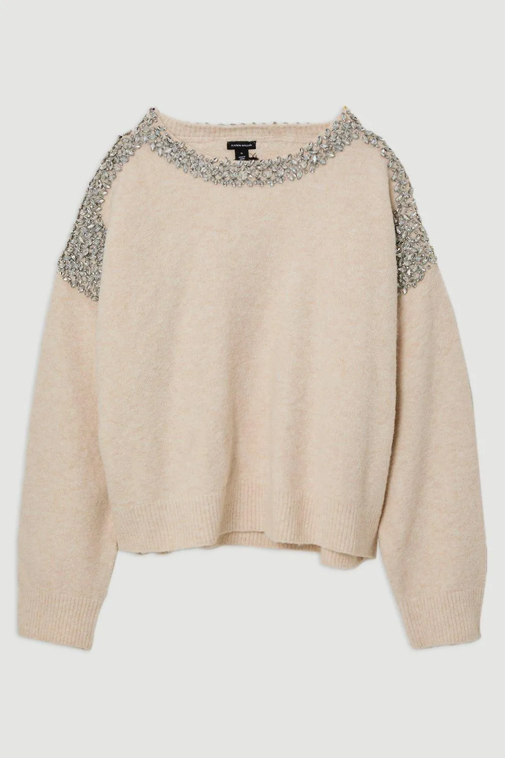 Plus Size Embellished Trim Cozy Knit Sweater BKK19954 4 Plus Size Embellished Trim Cozy Knit Sweater BKK19954