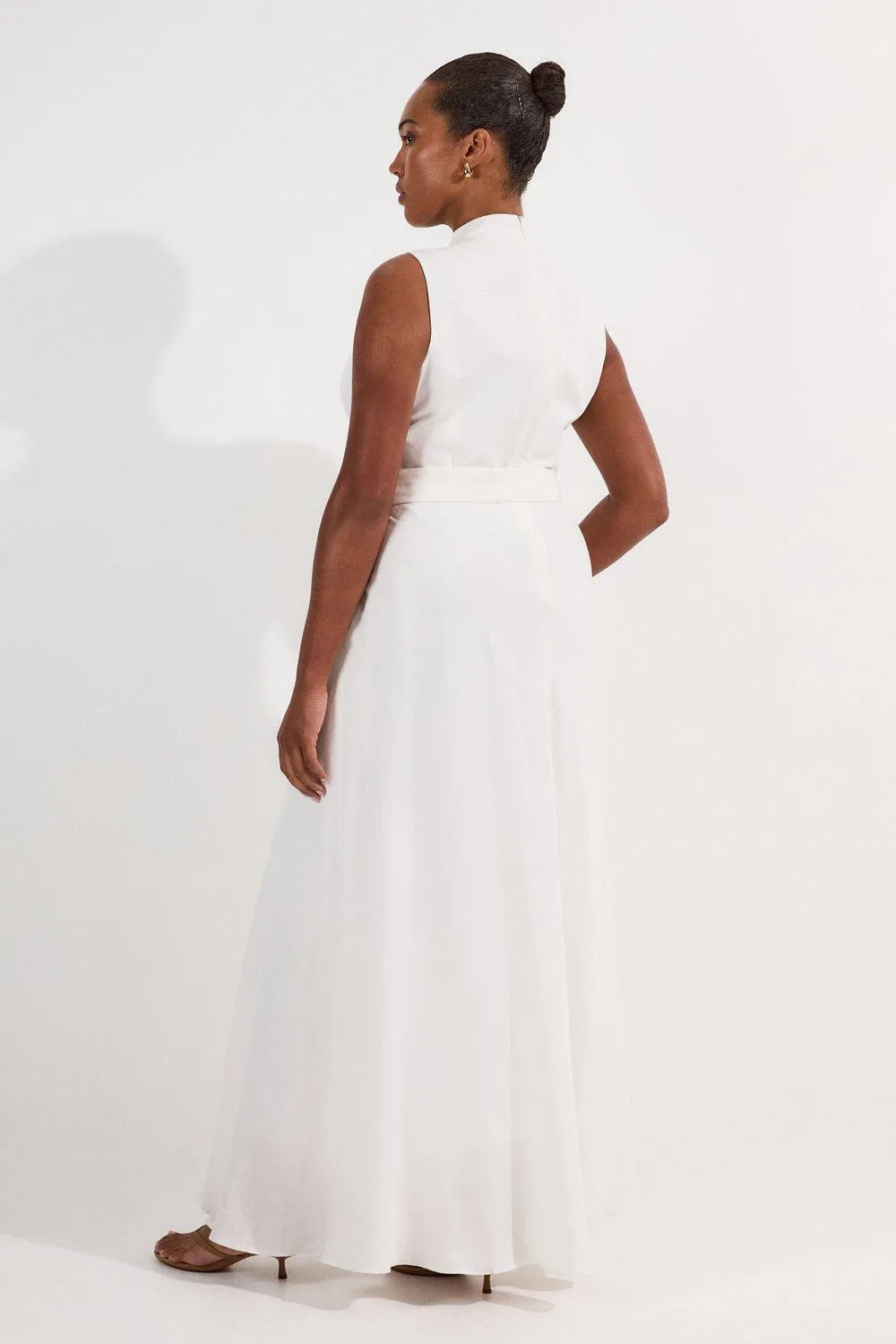 Lydia Millen Plus Size Linen Wrap Tie Waisted Maxi Dress BKK04020 5 Lydia Millen Plus Size Linen Wrap Tie Waisted Maxi Dress BKK04020