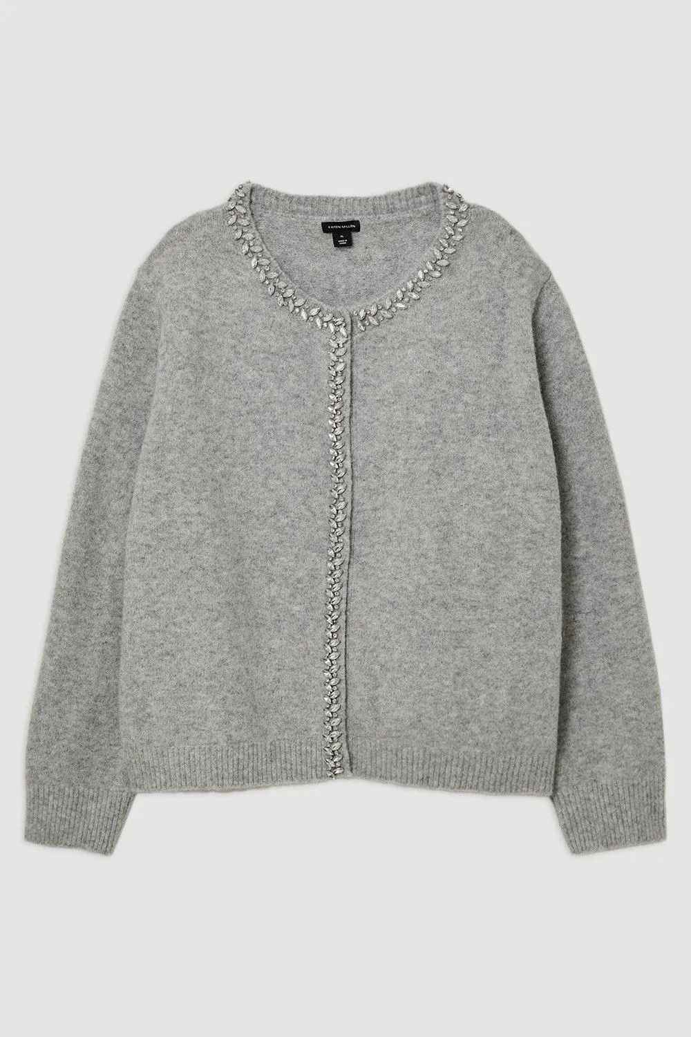 Plus Size Embellished Trim Cosy Knit Cardigan BKK19955 4 Plus Size Embellished Trim Cosy Knit Cardigan BKK19955