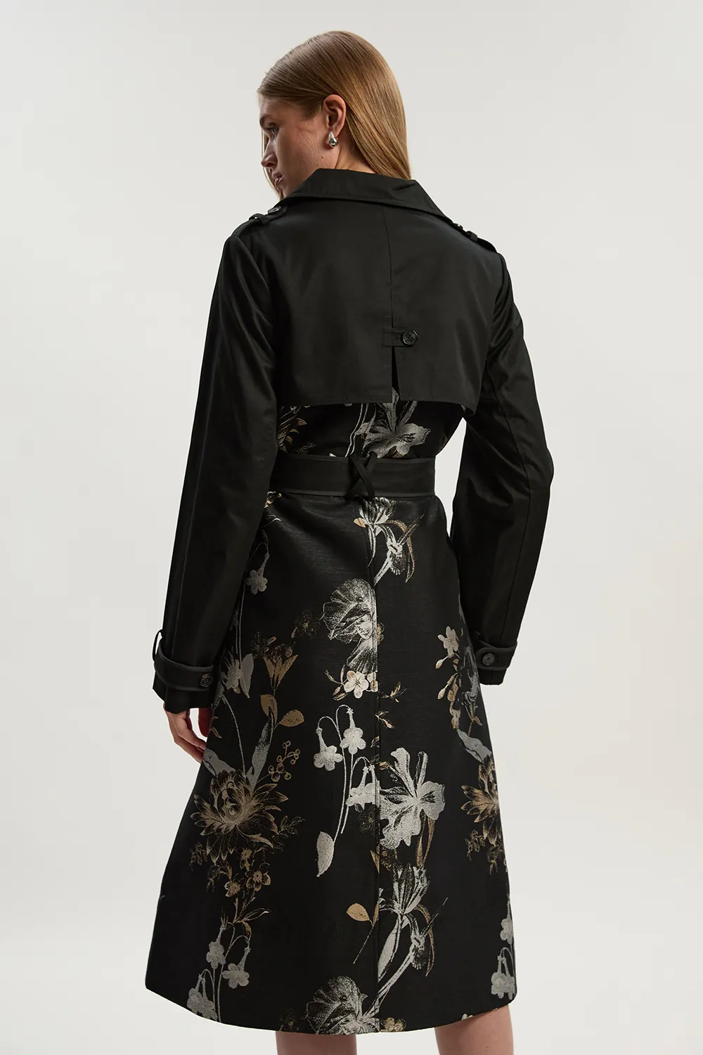 Petite Printed Jacquard Trench Coat BKK24553 5 Petite Printed Jacquard Trench Coat BKK24553