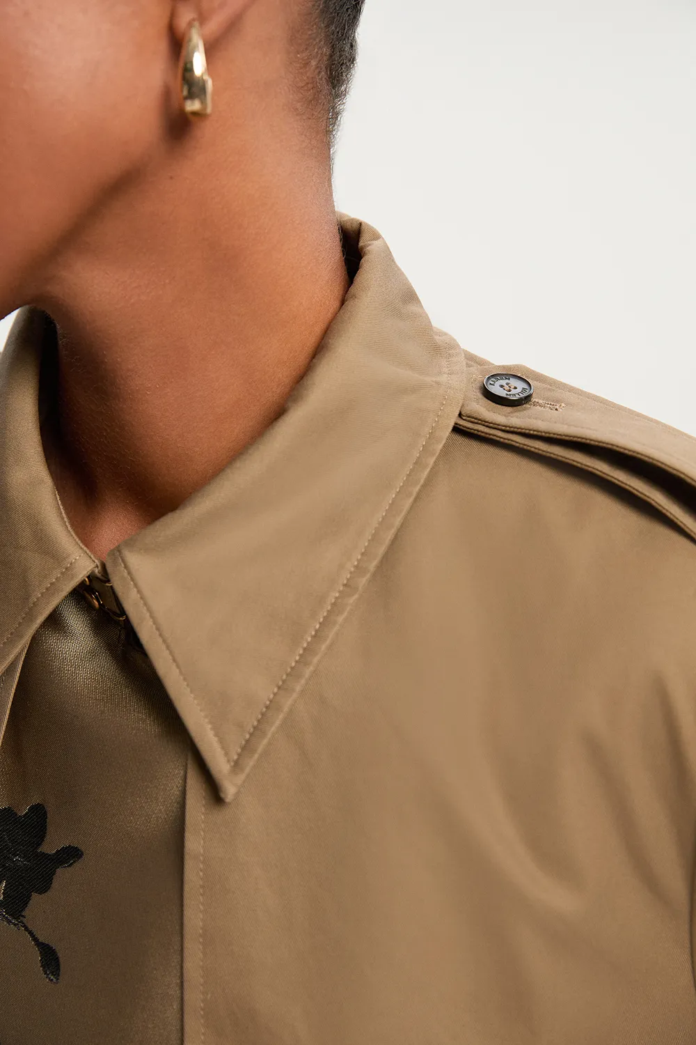 Plus Size Tailored Jacquard Mix Trench Midi Coat BKK24557