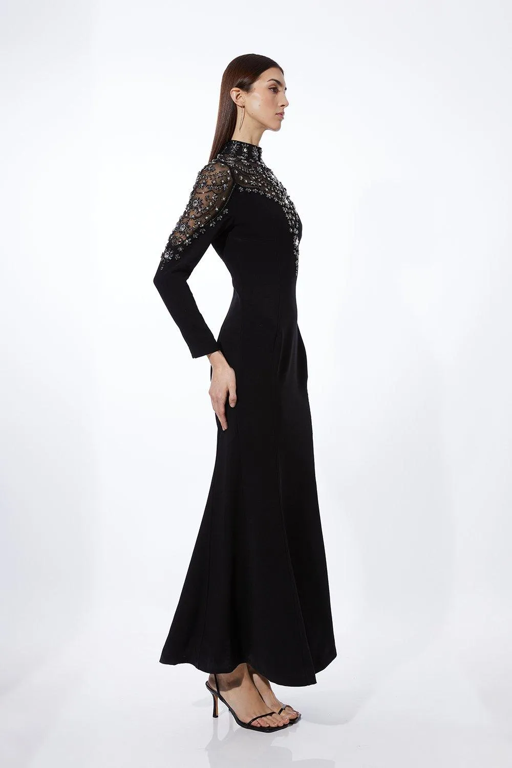 Premium Crystal Embellished Woven Maxi Dress BKK14354 3 Premium Crystal Embellished Woven Maxi Dress BKK14354