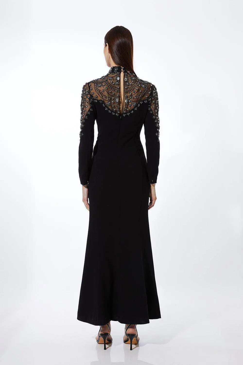 Premium Crystal Embellished Woven Maxi Dress BKK14354 6 Premium Crystal Embellished Woven Maxi Dress BKK14354