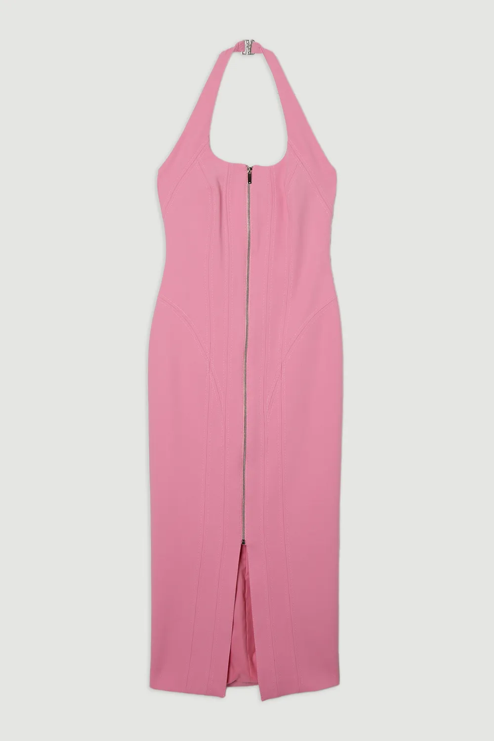 Compact Stretch Tailored Zip Through Pencil Midi Dress BKK24606 4 Compact Stretch Tailored Zip Through Pencil Midi Dress BKK24606