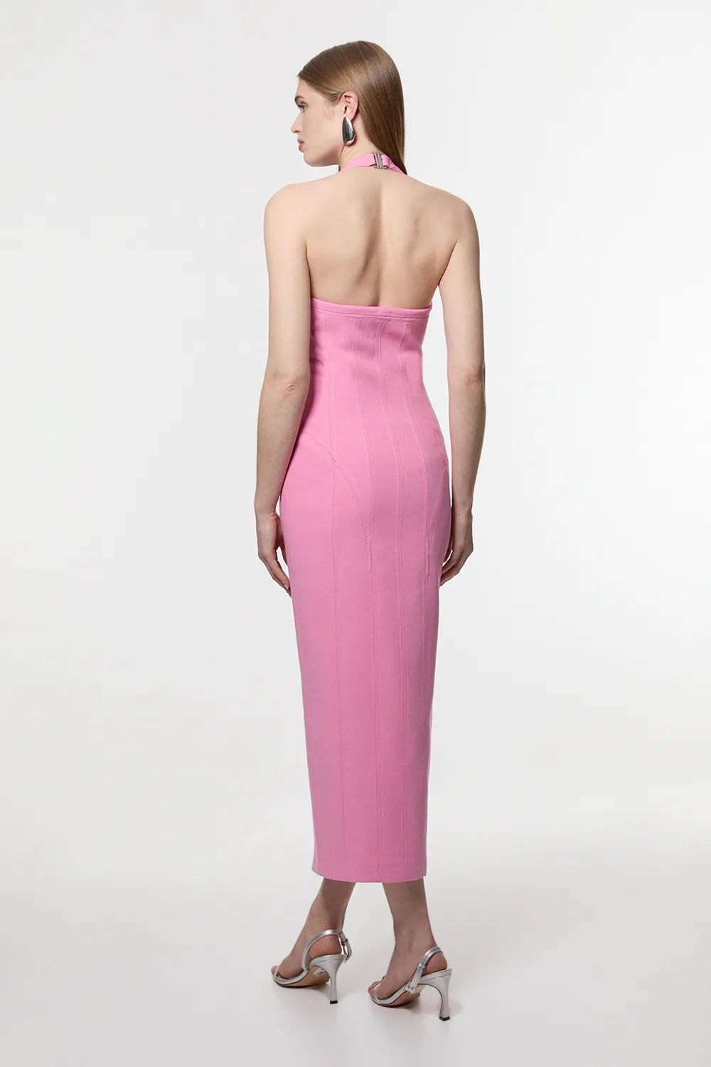 Compact Stretch Tailored Zip Through Pencil Midi Dress BKK24606 5 Compact Stretch Tailored Zip Through Pencil Midi Dress BKK24606