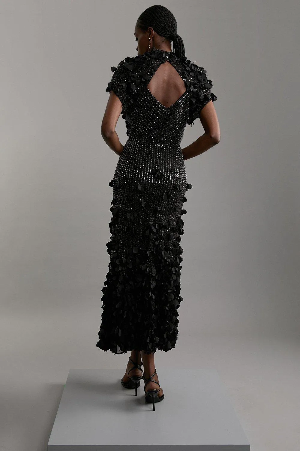 Petite Crystal Applique Angel Sleeve Midaxi Dress BKK20102 4 Petite Crystal Applique Angel Sleeve Midaxi Dress BKK20102