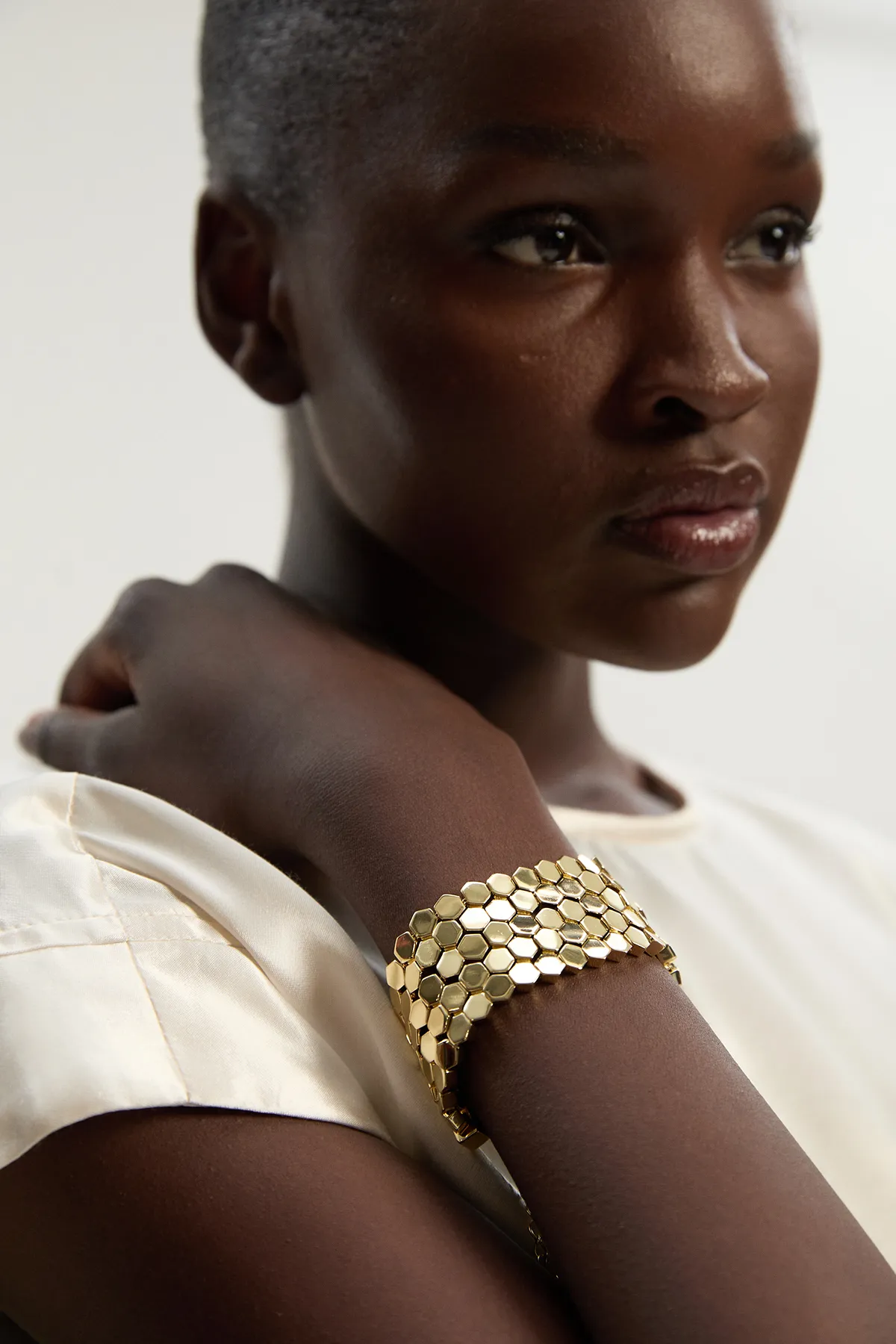 14kt Gold Plated Mosaic Wide Bracelet BKK24732