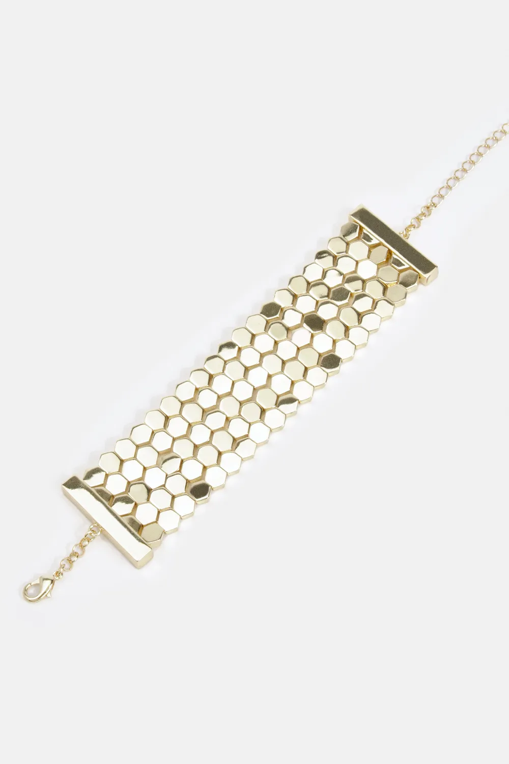 14kt Gold Plated Mosaic Wide Bracelet BKK24732 3 14kt Gold Plated Mosaic Wide Bracelet BKK24732