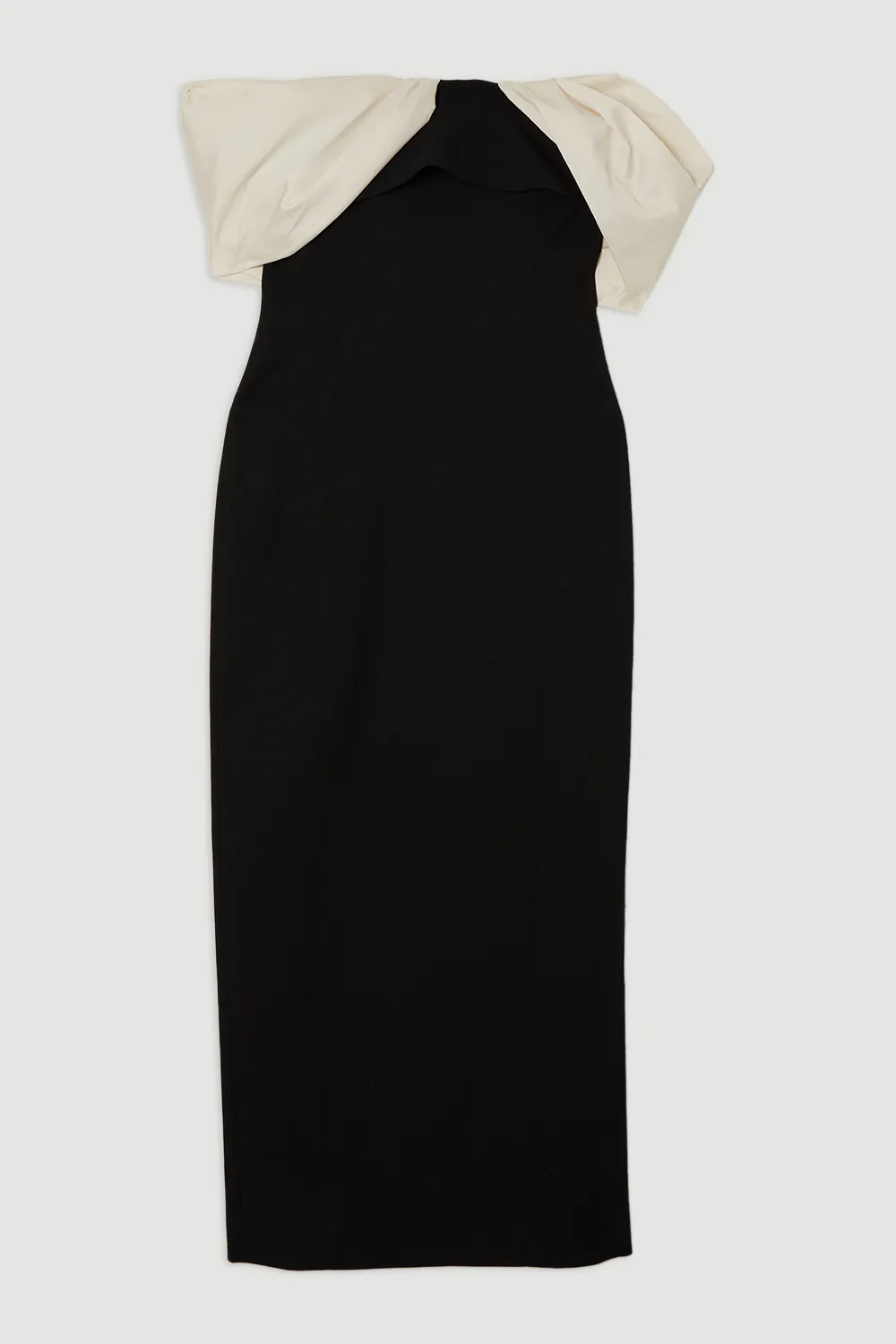 Clean Tailored Taffeta Mix Contrast Drama Sleeve Maxi Dress BKK24820 4 Clean Tailored Taffeta Mix Contrast Drama Sleeve Maxi Dress BKK24820