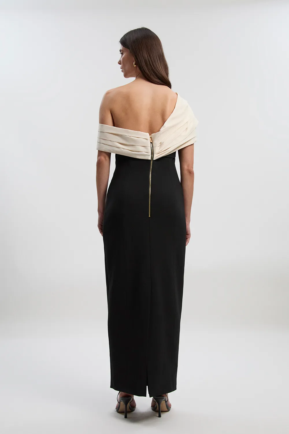 Clean Tailored Taffeta Mix Contrast Drama Sleeve Maxi Dress BKK24820 5 Clean Tailored Taffeta Mix Contrast Drama Sleeve Maxi Dress BKK24820