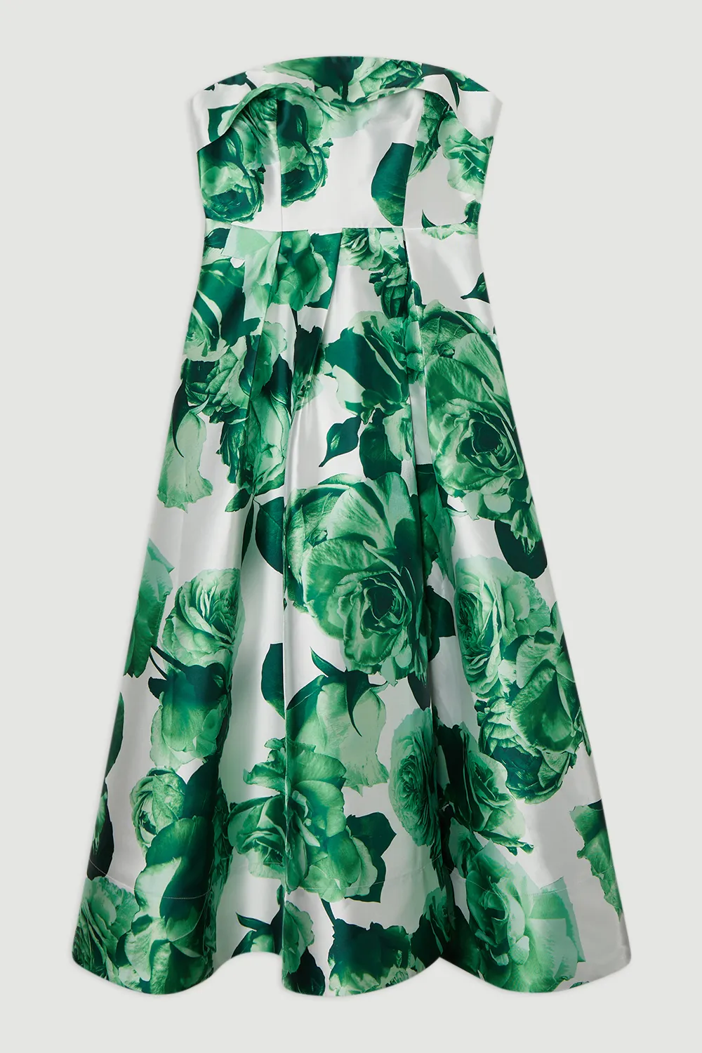 Green Rose Twill Maxi Split Prom Dress BKK24908 4 Green Rose Twill Maxi Split Prom Dress BKK24908