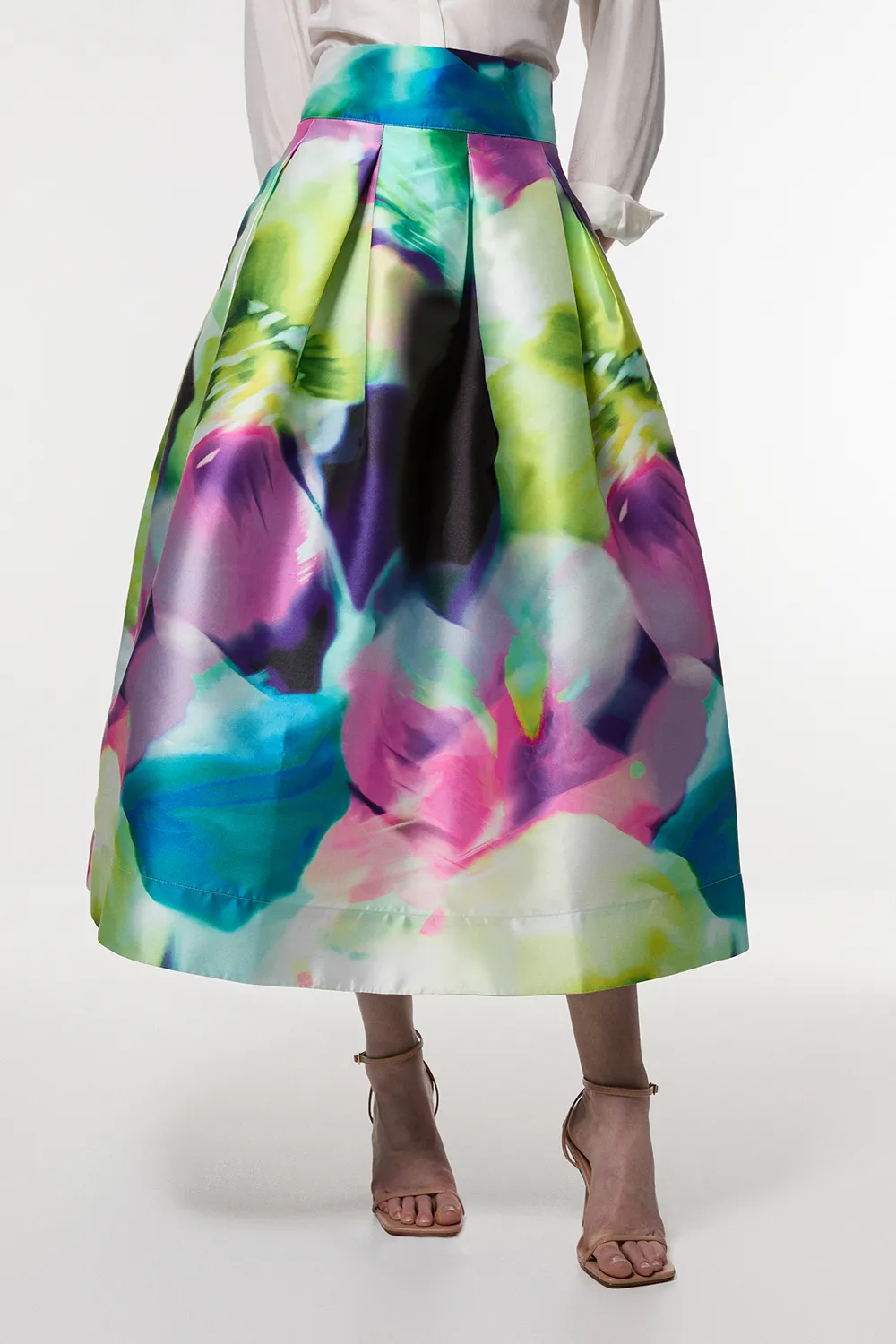 Floral Twill Woven Prom Skirt BKK24916