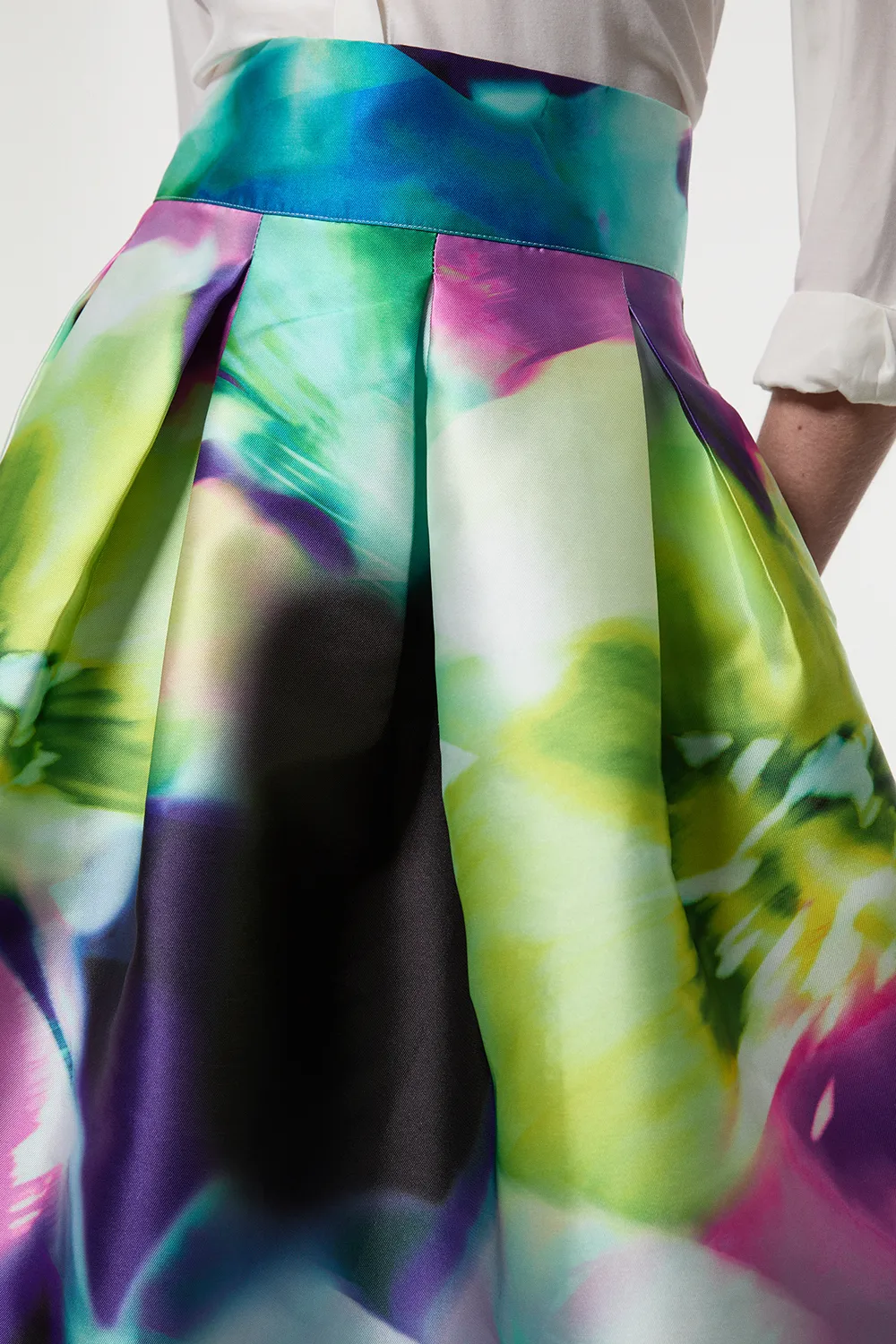 Floral Twill Woven Prom Skirt BKK24916