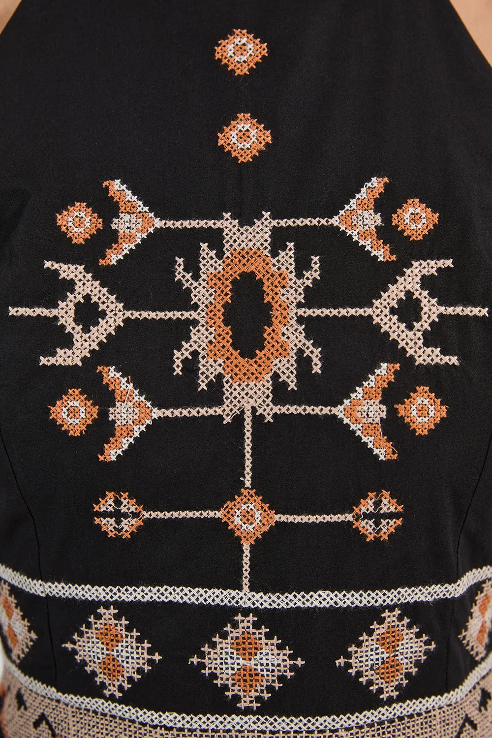 Petite Cotton Embroidered Woven Halter Maxi Dress BKK24980 3 Petite Cotton Embroidered Woven Halter Maxi Dress BKK24980