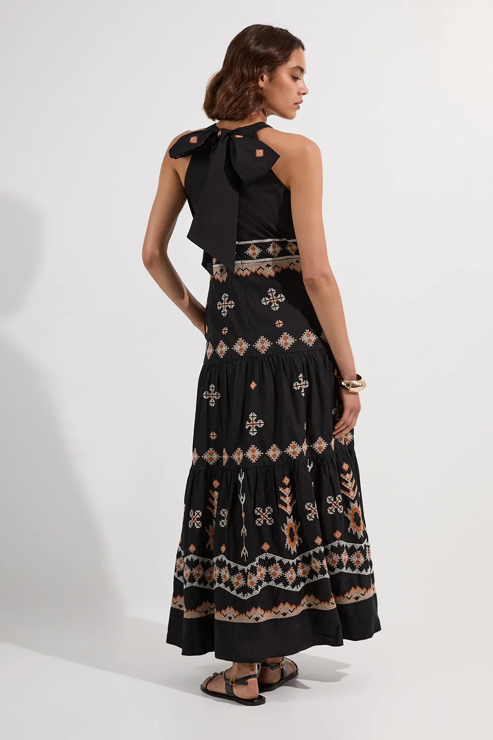 Petite Cotton Embroidered Woven Halter Maxi Dress BKK24980 6 Petite Cotton Embroidered Woven Halter Maxi Dress BKK24980