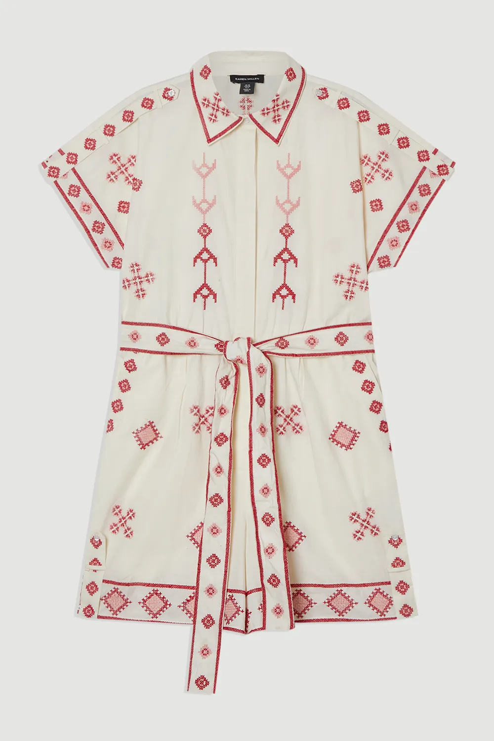 Cotton Embroidered Woven Romper BKK24982 4 Cotton Embroidered Woven Romper BKK24982