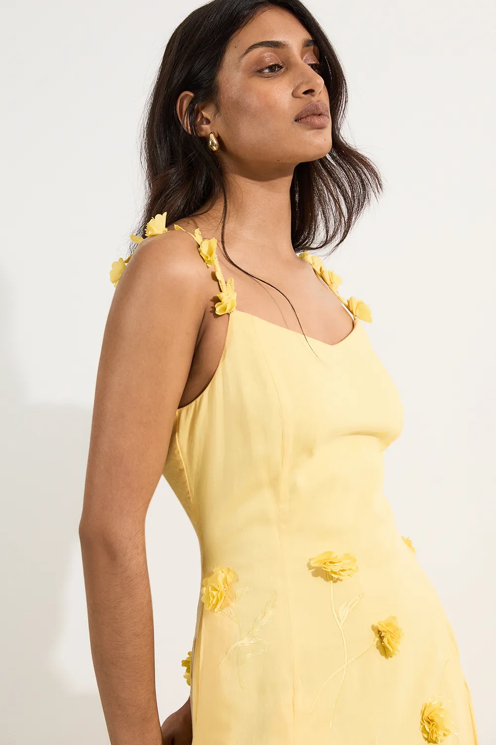 Cotton Applique Strappy Woven Maxi Dress BKK24985