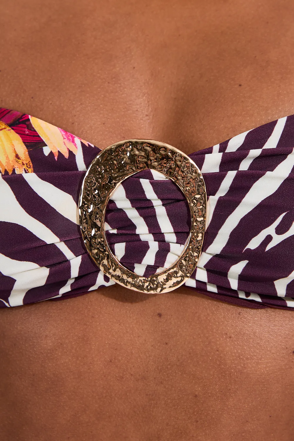 Slinky Bandeau Trim Detail Bikini Top BKK25044